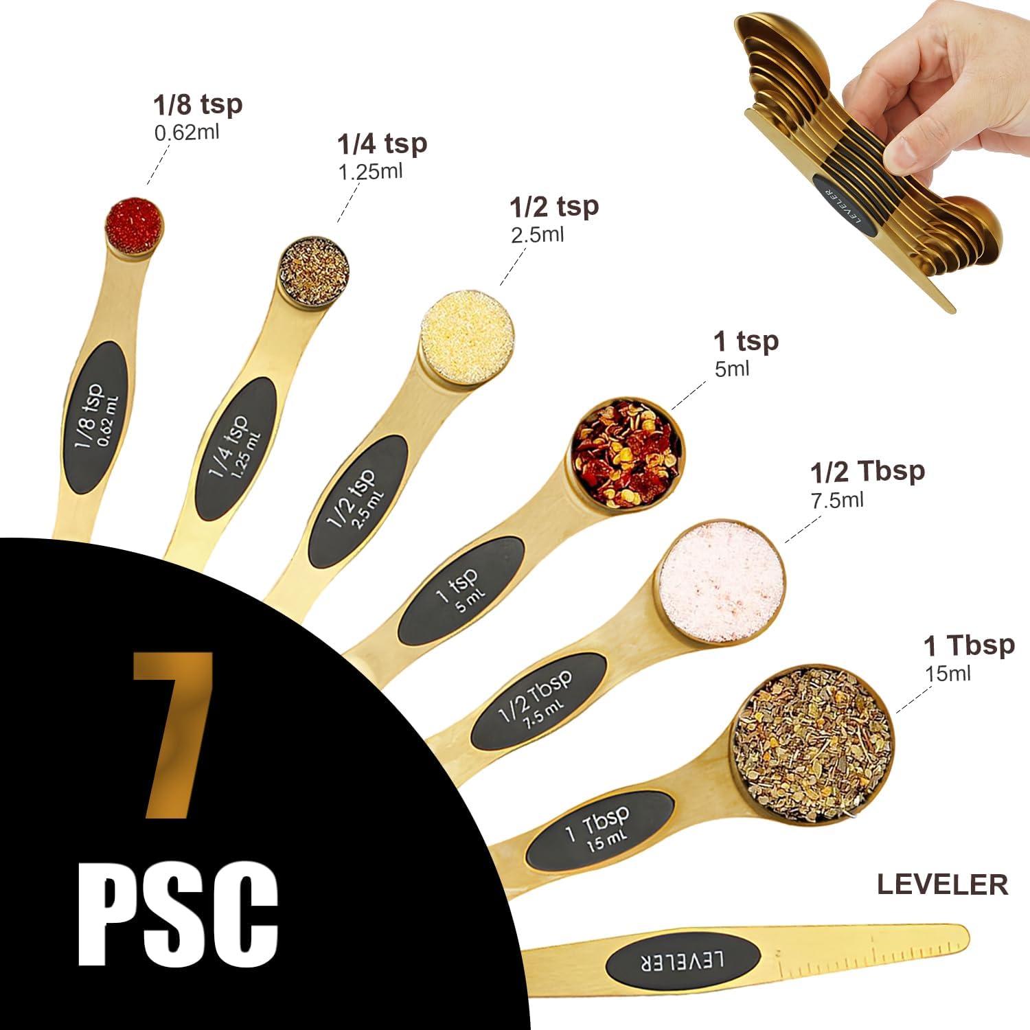 Juego de Cucharas Medidoras Magnéticas SHIKORI Acero Inoxidable