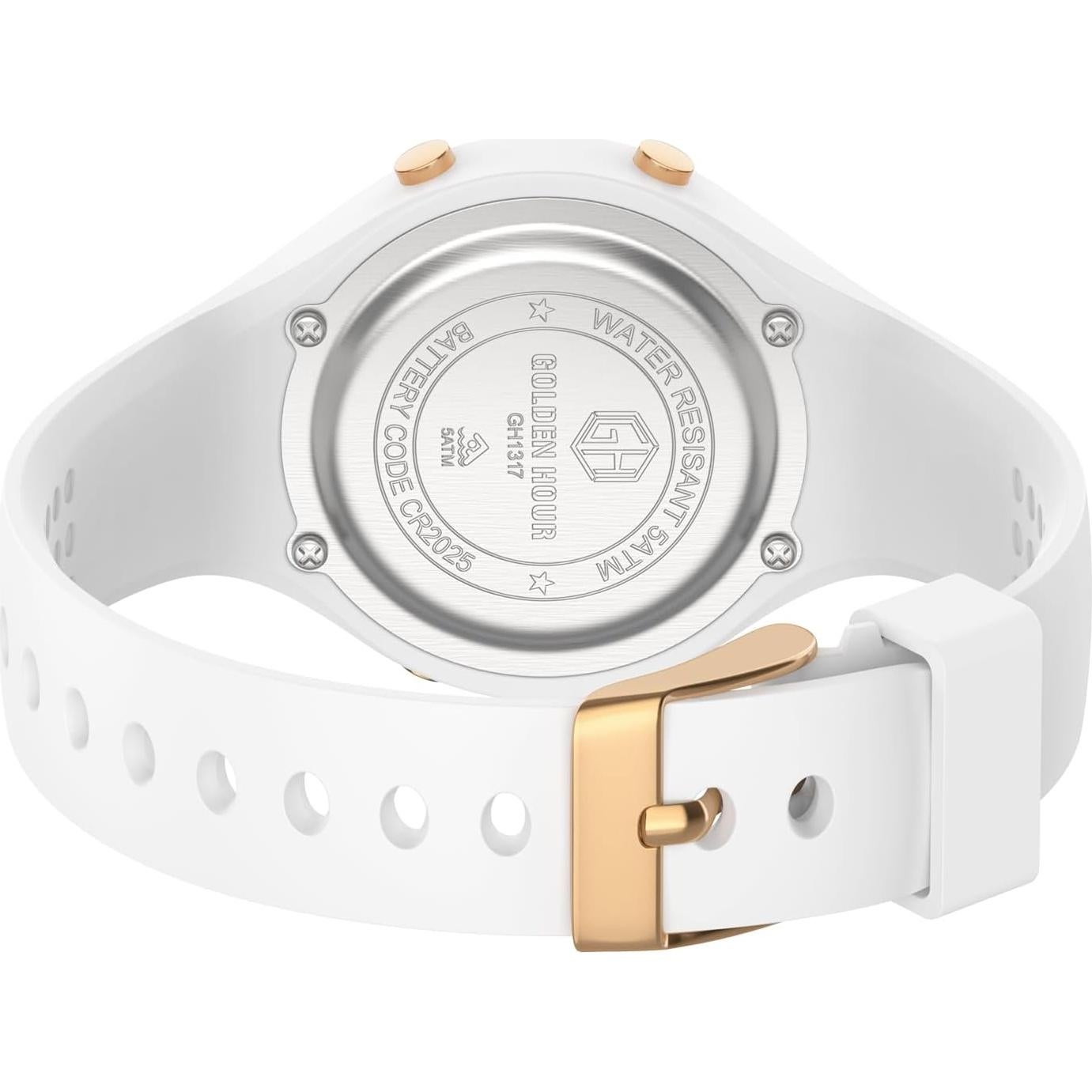 Reloj Digital Deportivo GOLDEN HOUR para Mujeres Blanco