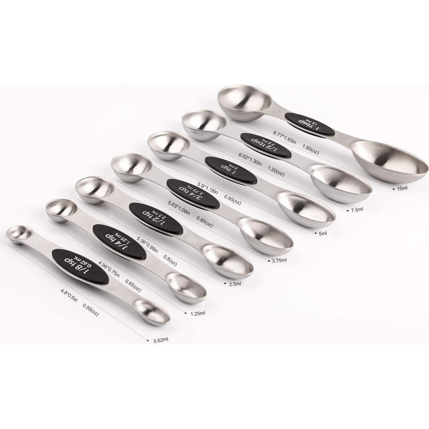 Juego de Cucharas Medidoras Magnéticas YellRin 7 Piezas Acero Inoxidable