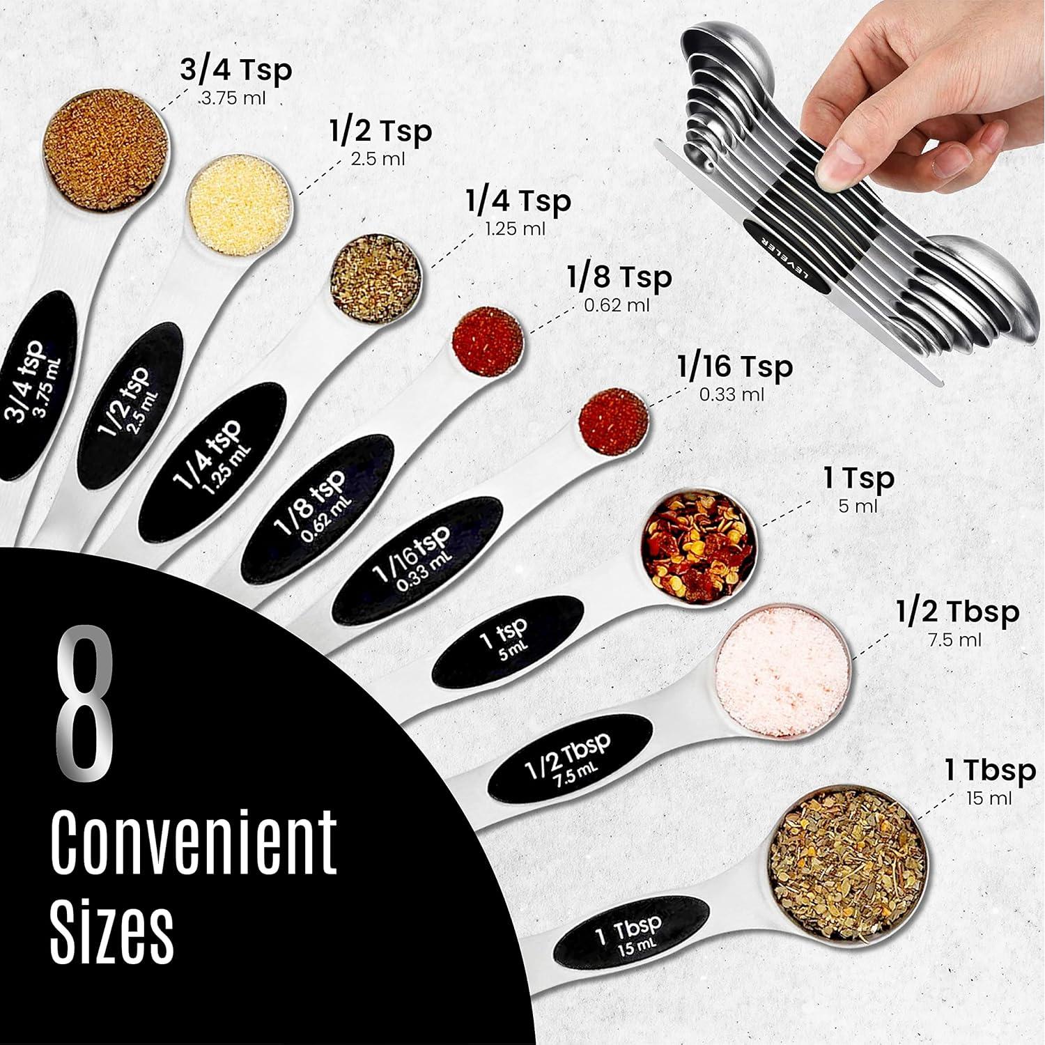 Juego de Cucharas Medidoras Nextop Acero Inoxidable 9 Piezas