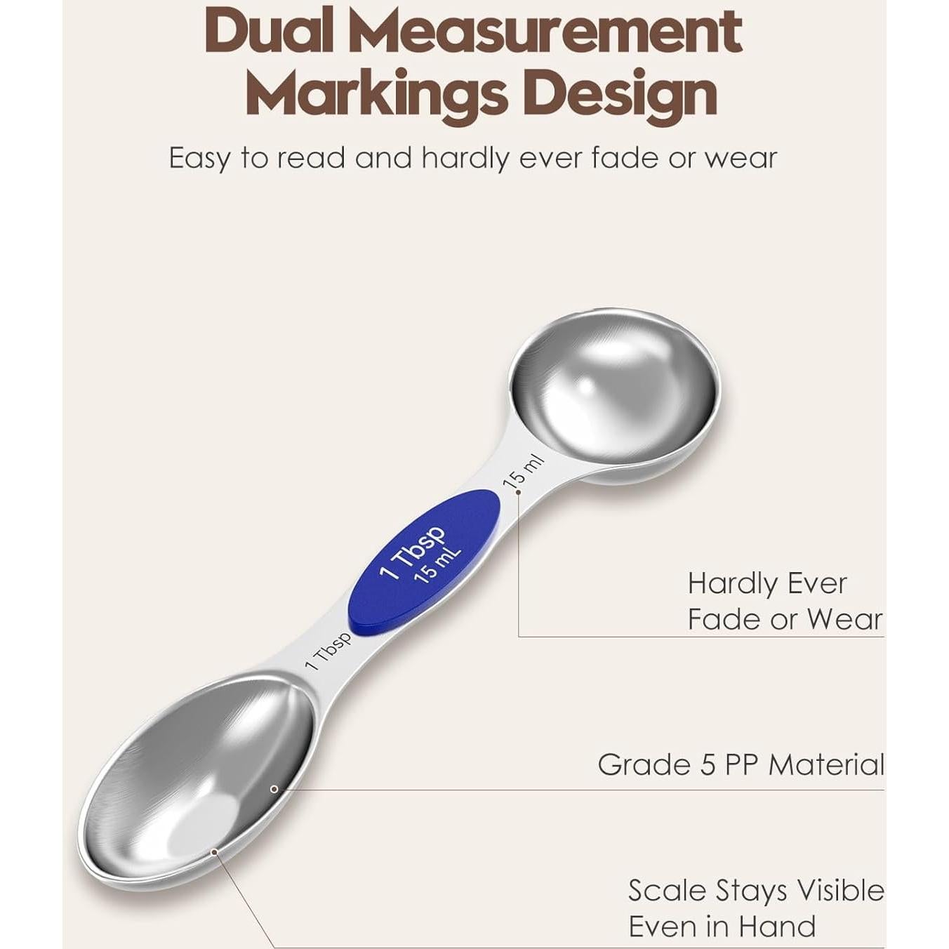 Juego de Cucharas Medidoras Magnéticas Abtrino - Acero Inoxidable