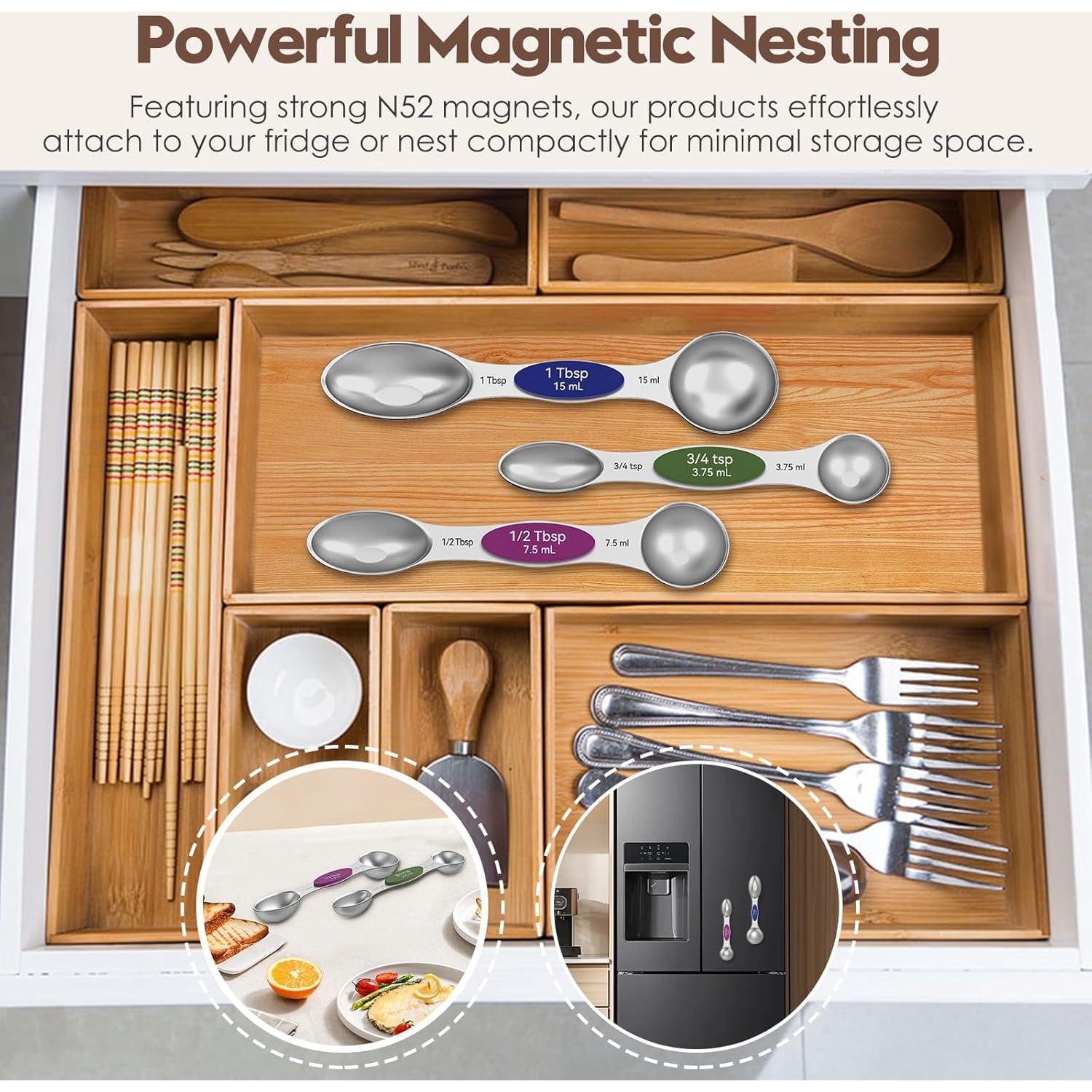 Juego de Cucharas Medidoras Magnéticas Abtrino - Acero Inoxidable