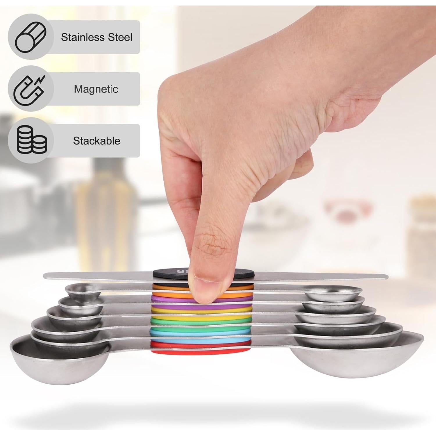 Juego de Cucharas Medidoras Magnéticas Qi Boo - 7 Piezas