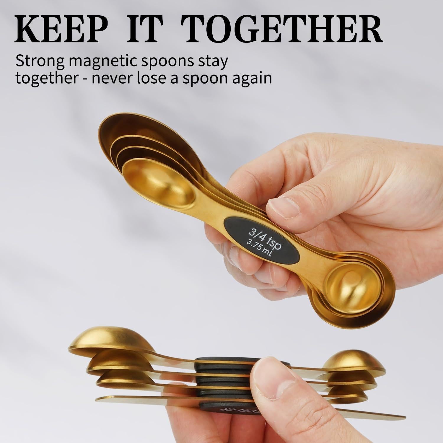 Juego de Cucharas Medidoras Magnéticas AGIgear Acero Inoxidable