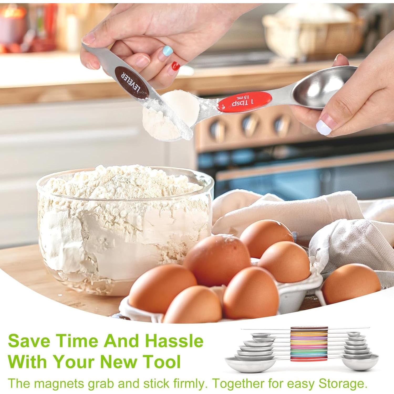 Juego de Tazas y Cucharas Medidoras Fanadith 16 Piezas