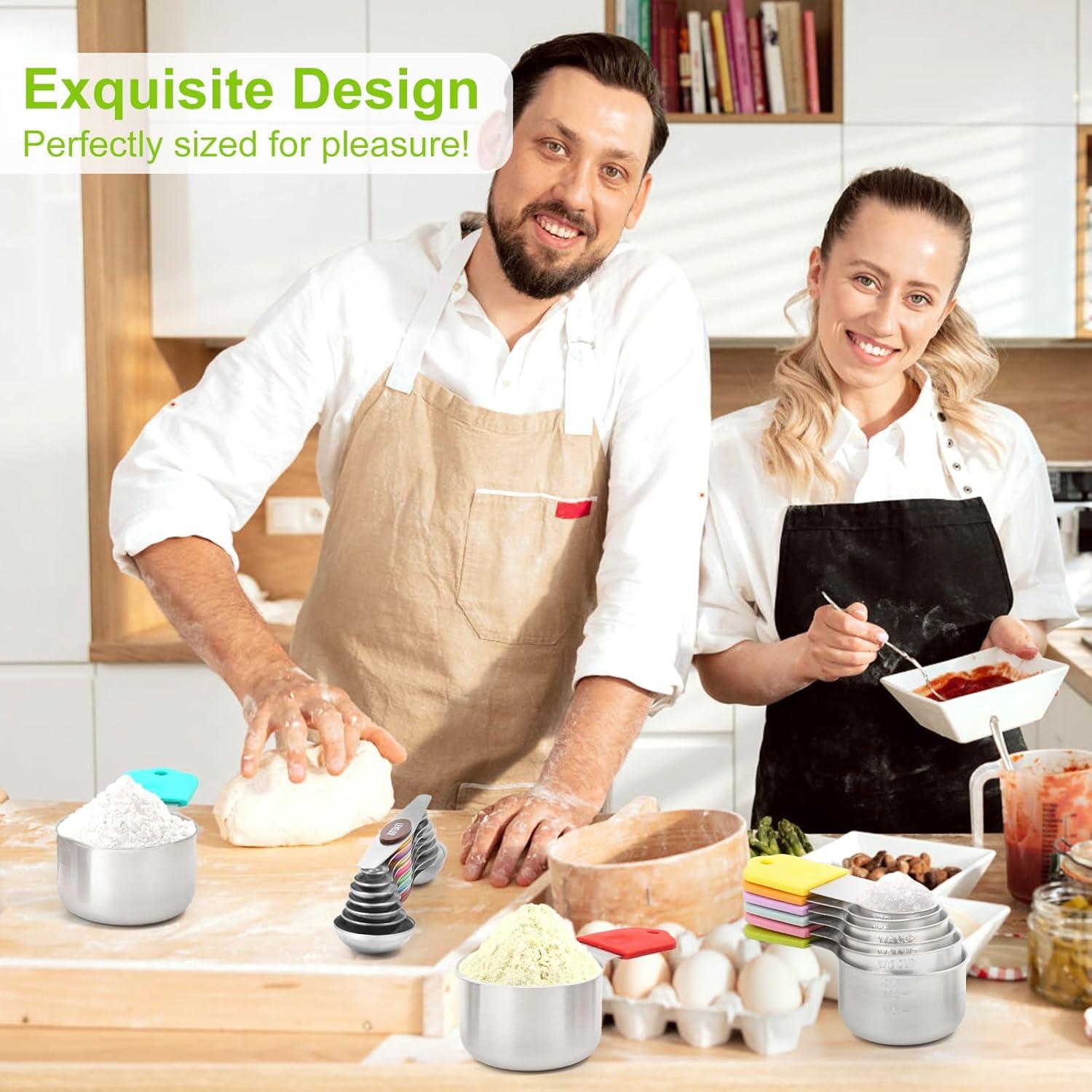 Juego de Tazas y Cucharas Medidoras Fanadith 16 Piezas