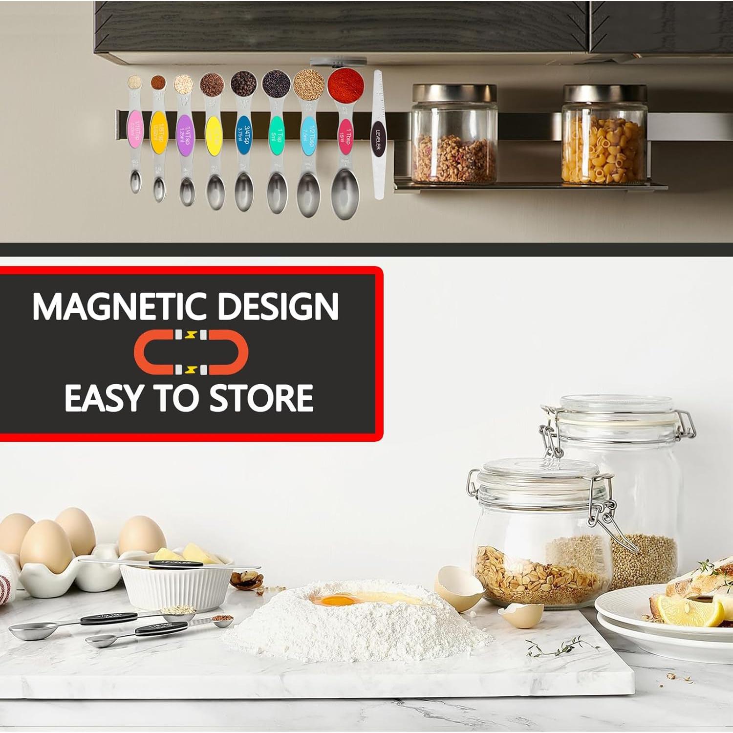 Juego de Cucharas Medidoras Magnéticas Ankeyang Acero Inoxidable