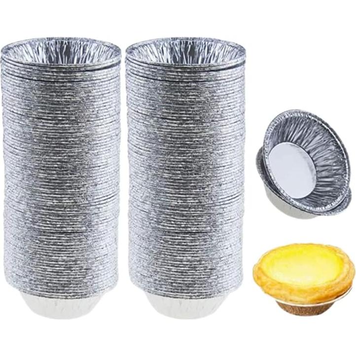 250 Moldes de Tarta de Aluminio Desechables Jilukibo 7 cm