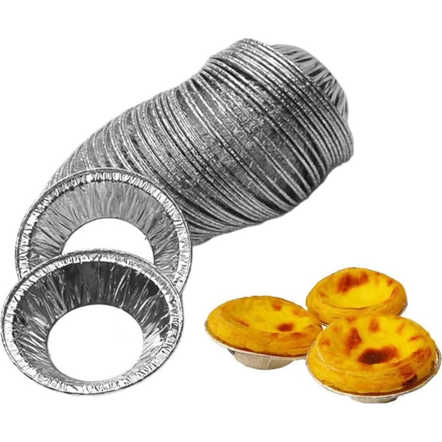 250 Moldes de Tarta de Aluminio Desechables Jilukibo 7 cm