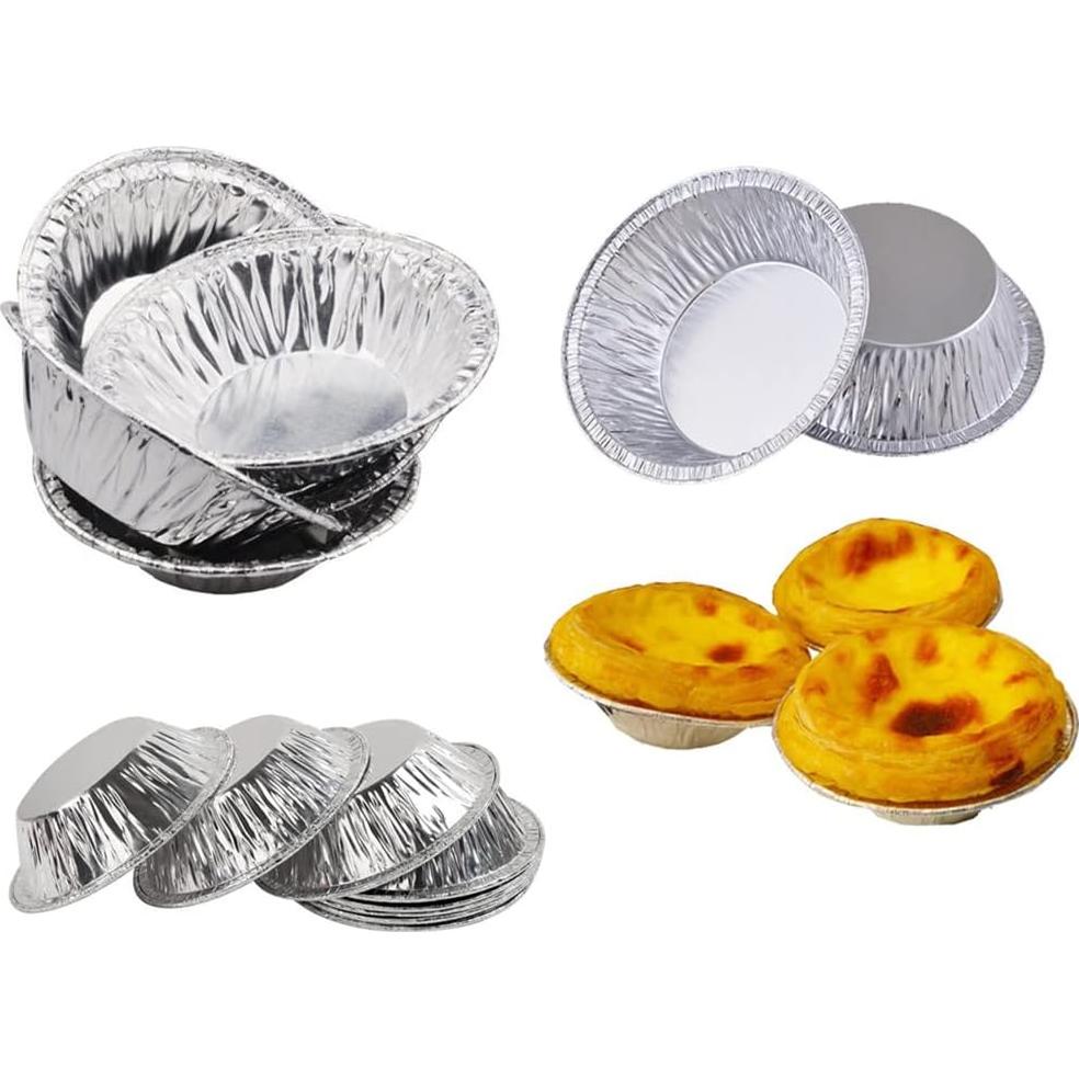 250 Moldes de Tarta de Aluminio Desechables Jilukibo 7 cm