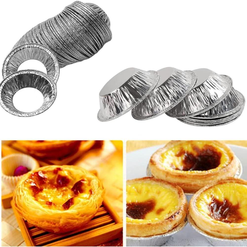 250 Moldes de Tarta de Aluminio Desechables Jilukibo 7 cm