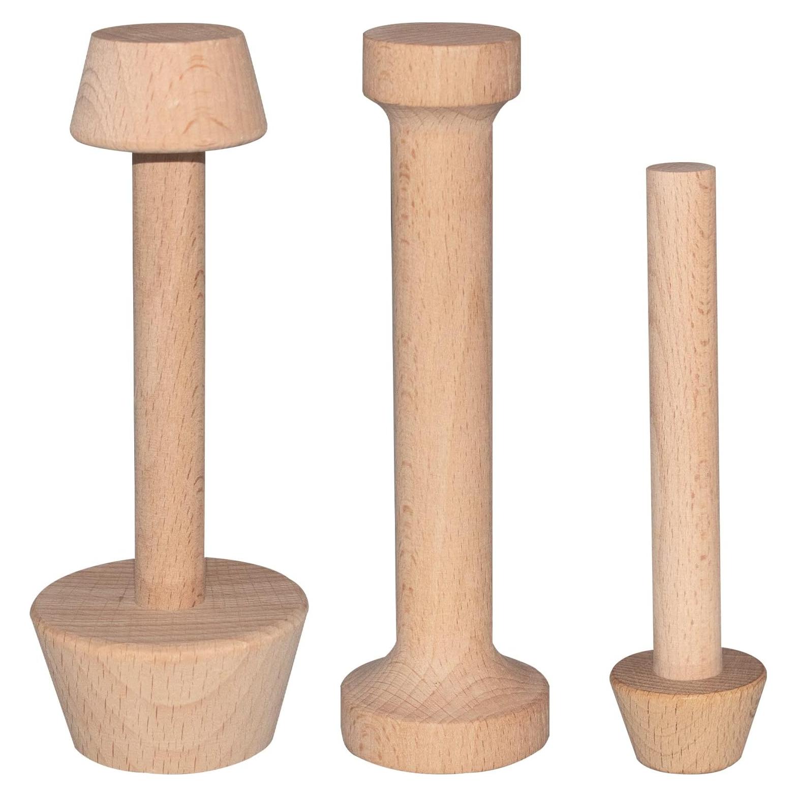 Juego de Prensadores de Tartas Dupiulk - 3 Piezas de Madera