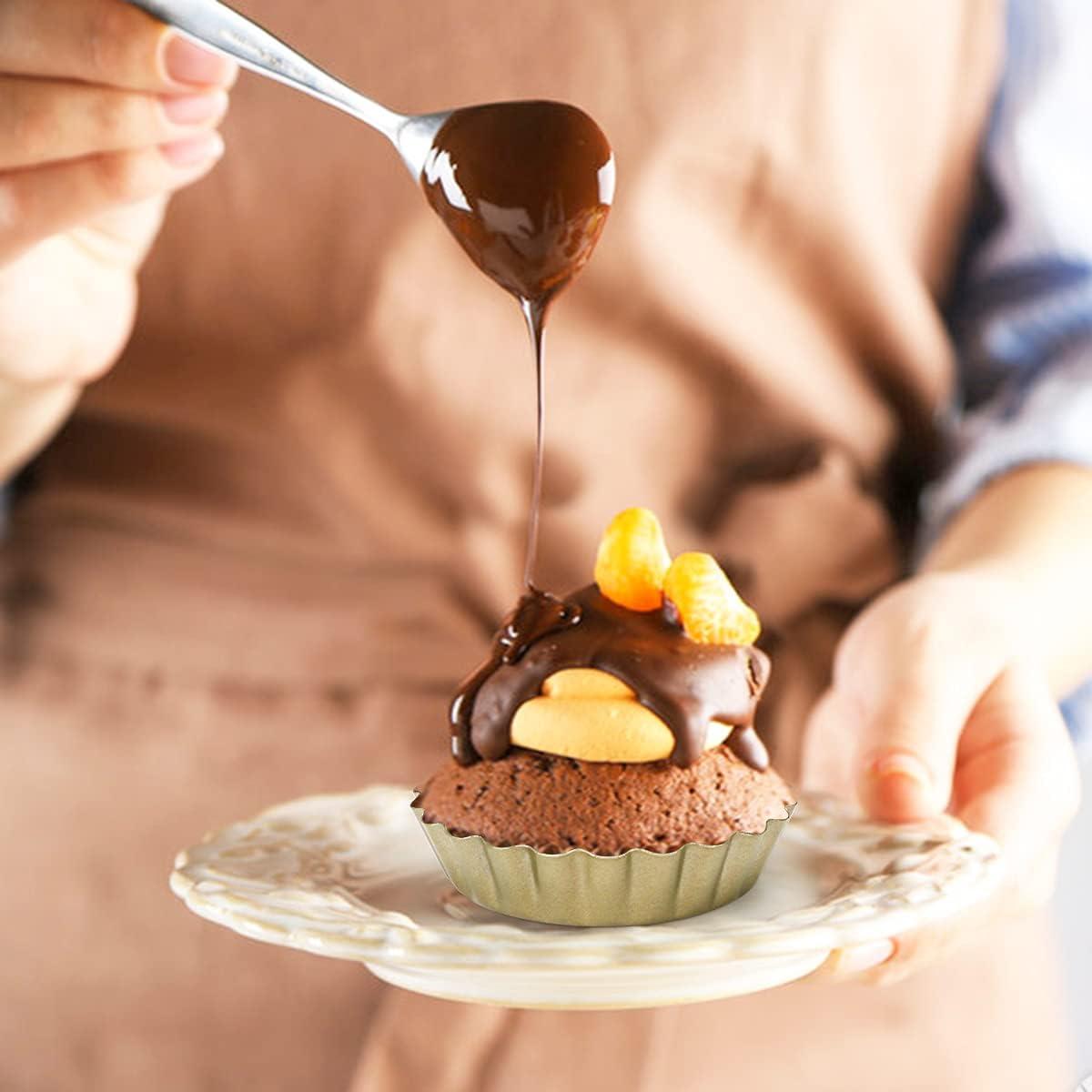 Set 12 Moldes para Tartas 3" Swetwiny Acero al Carbono