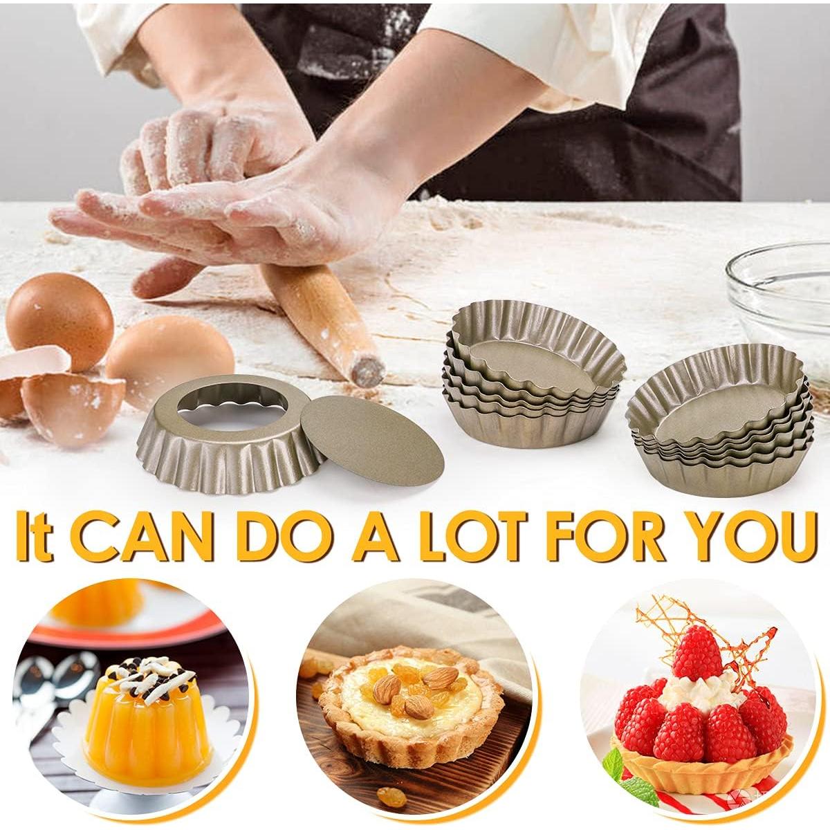 Set 12 Moldes para Tartas 3" Swetwiny Acero al Carbono