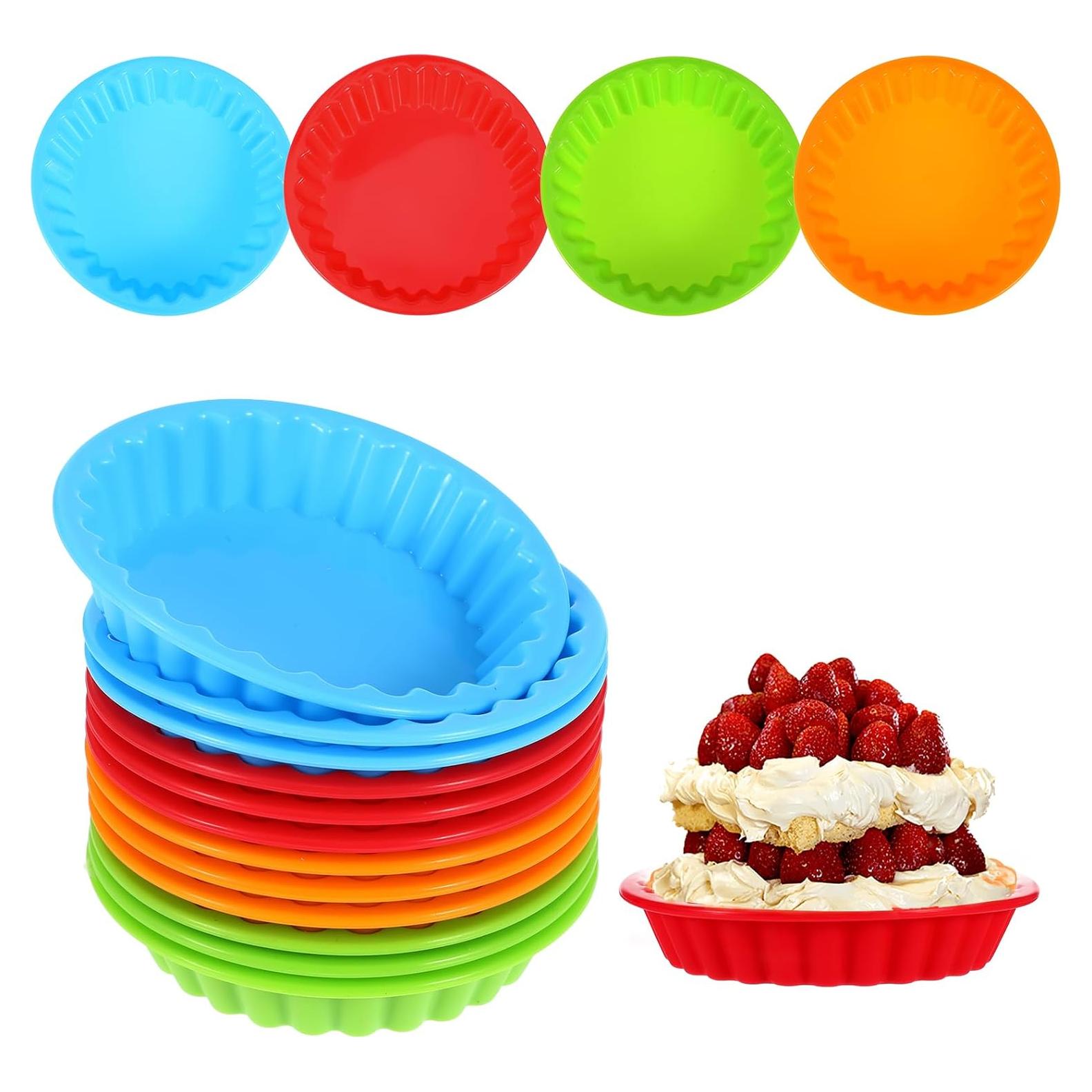 12 Moldes para Tartas Mini Ubamdom 10.4 cm Antiadherentes