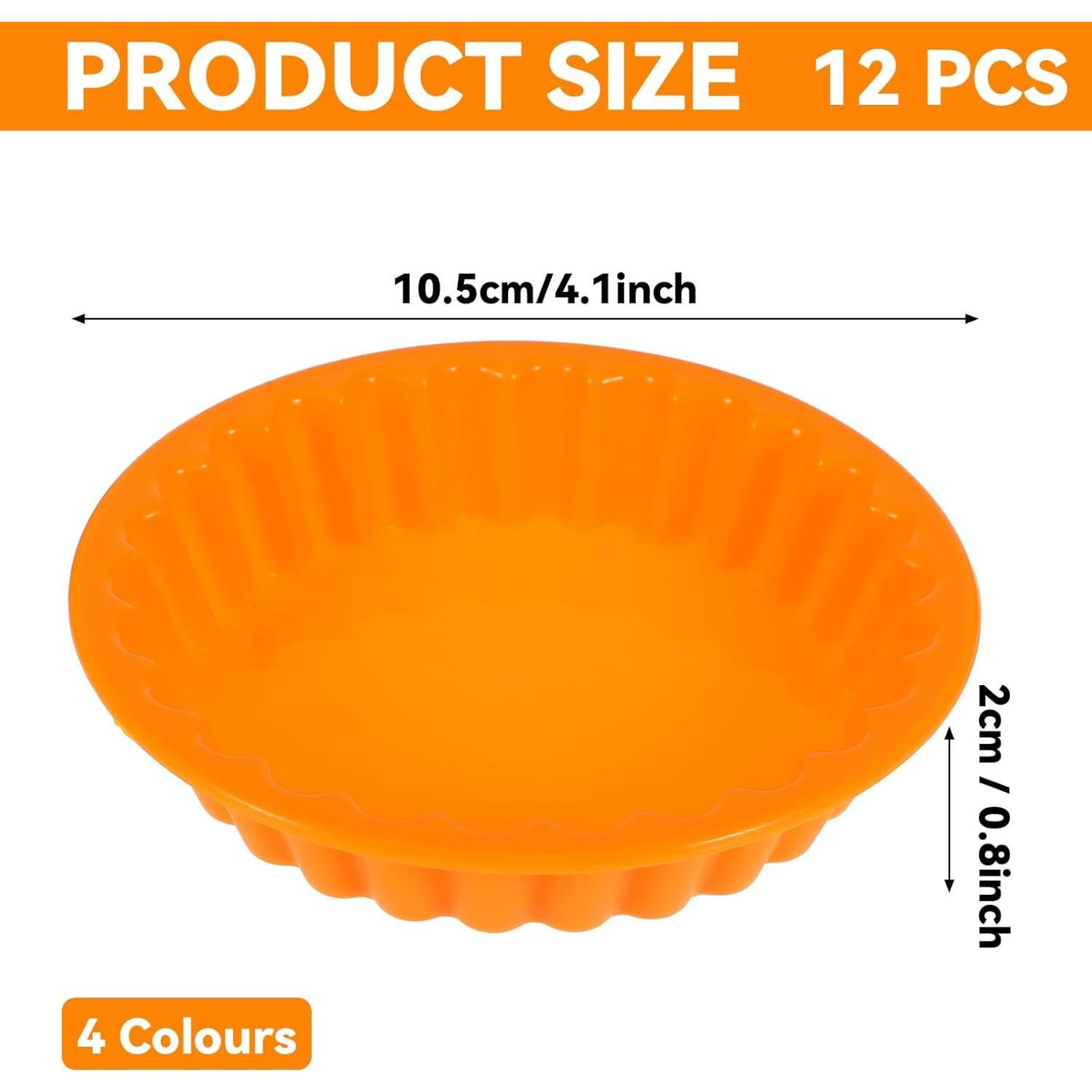 12 Moldes para Tartas Mini Ubamdom 10.4 cm Antiadherentes