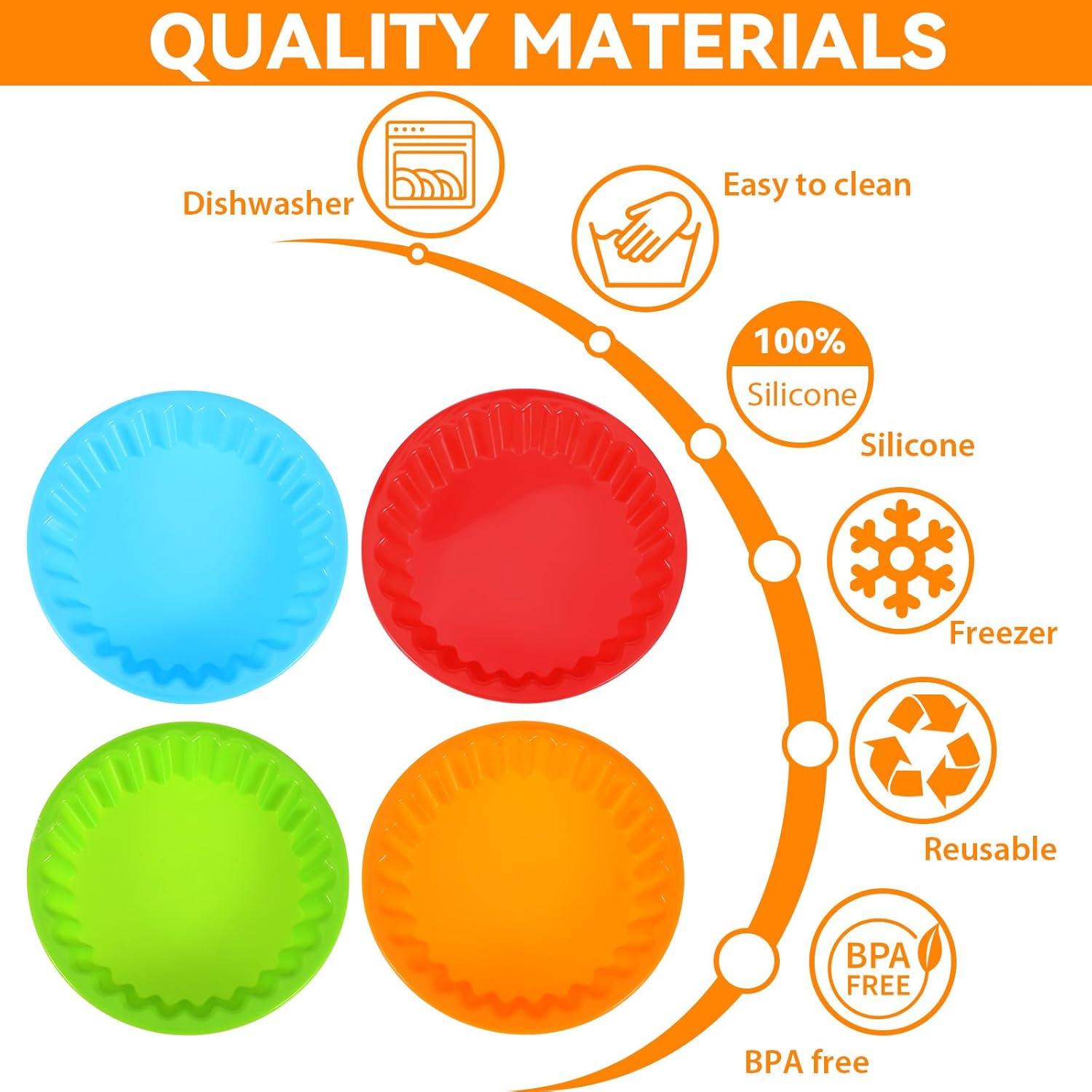 12 Moldes para Tartas Mini Ubamdom 10.4 cm Antiadherentes
