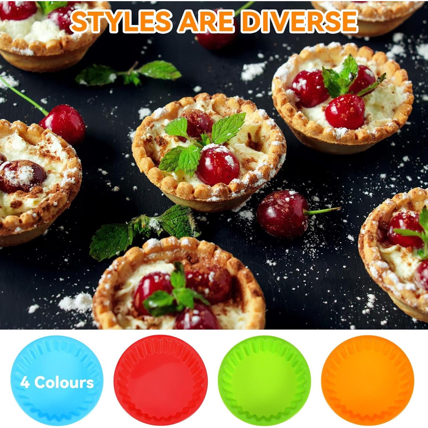 12 Moldes para Tartas Mini Ubamdom 10.4 cm Antiadherentes