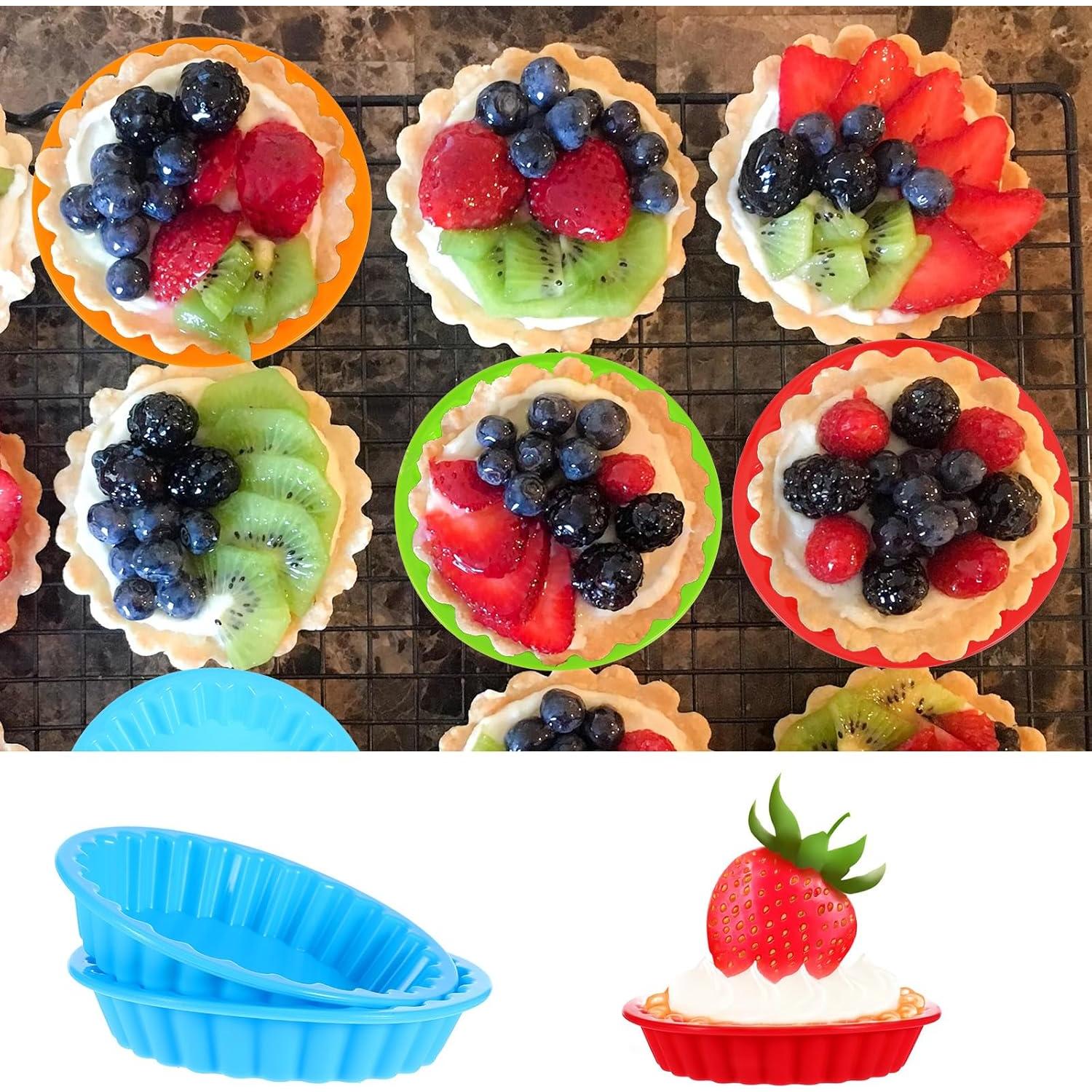 12 Moldes para Tartas Mini Ubamdom 10.4 cm Antiadherentes