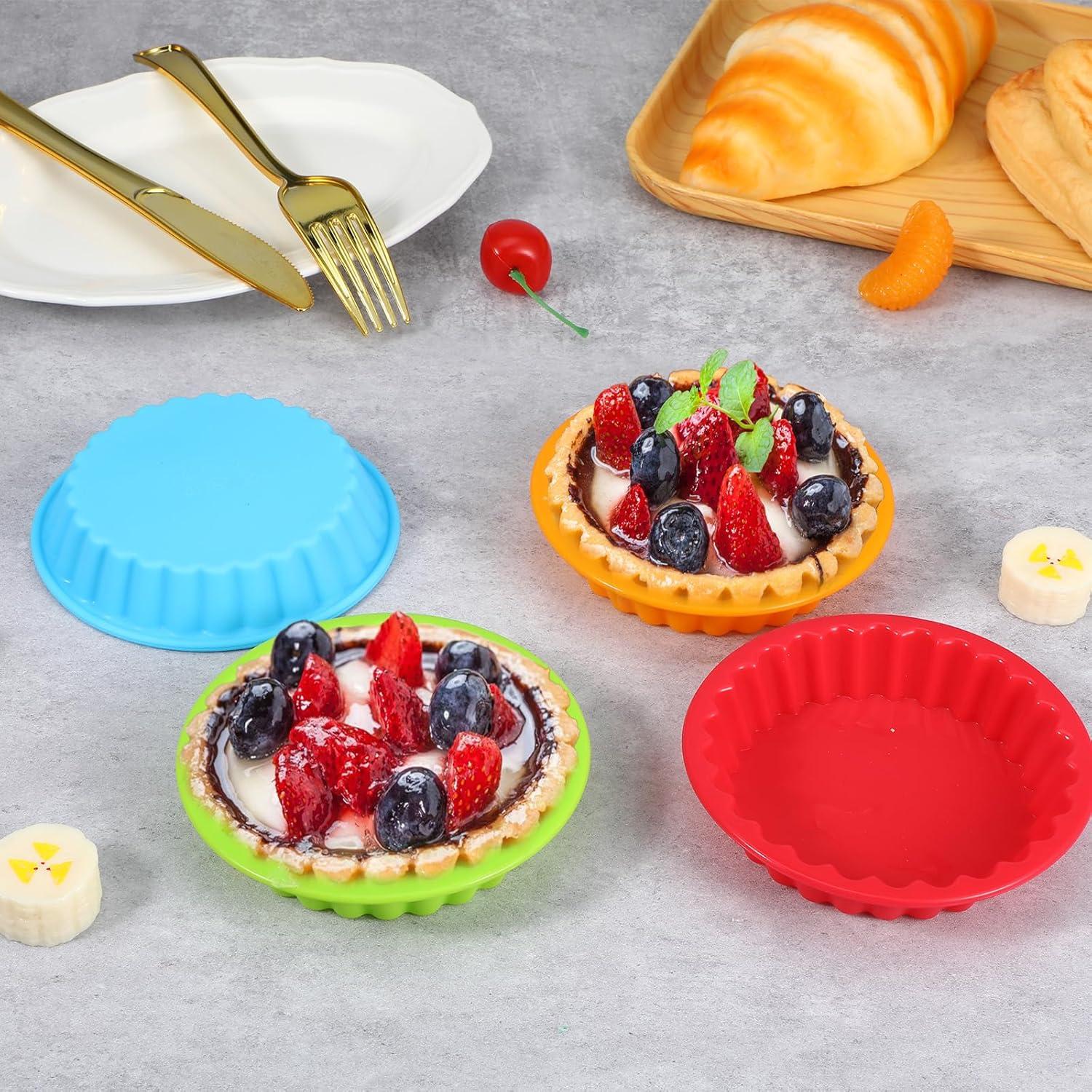 12 Moldes para Tartas Mini Ubamdom 10.4 cm Antiadherentes