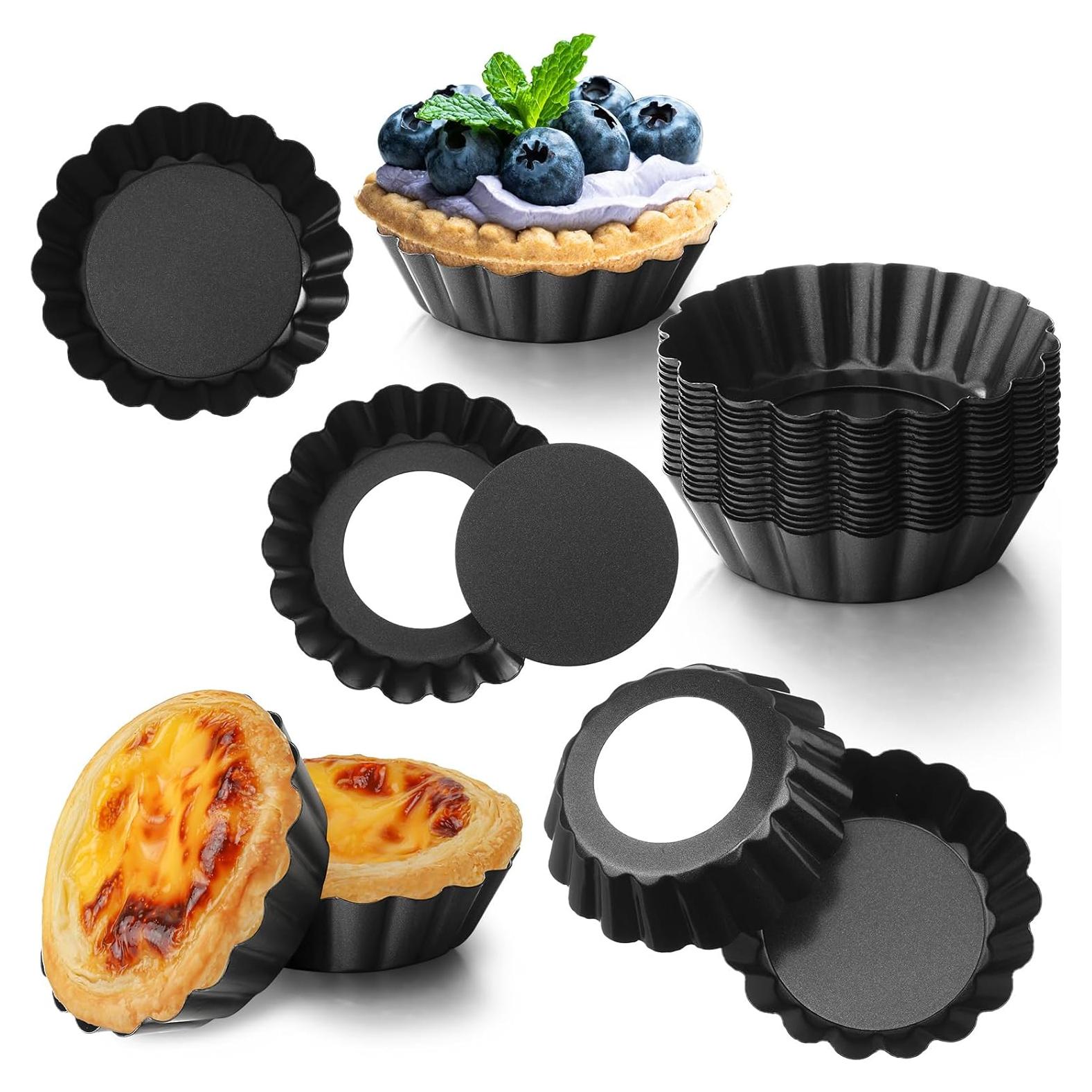 Moldes para Tartas Gejoy 32 Pcs 7,62 cm Acero Al Carbono