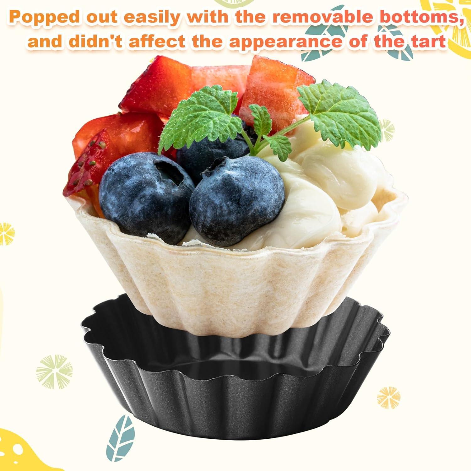 Moldes para Tartas Gejoy 32 Pcs 7,62 cm Acero Al Carbono