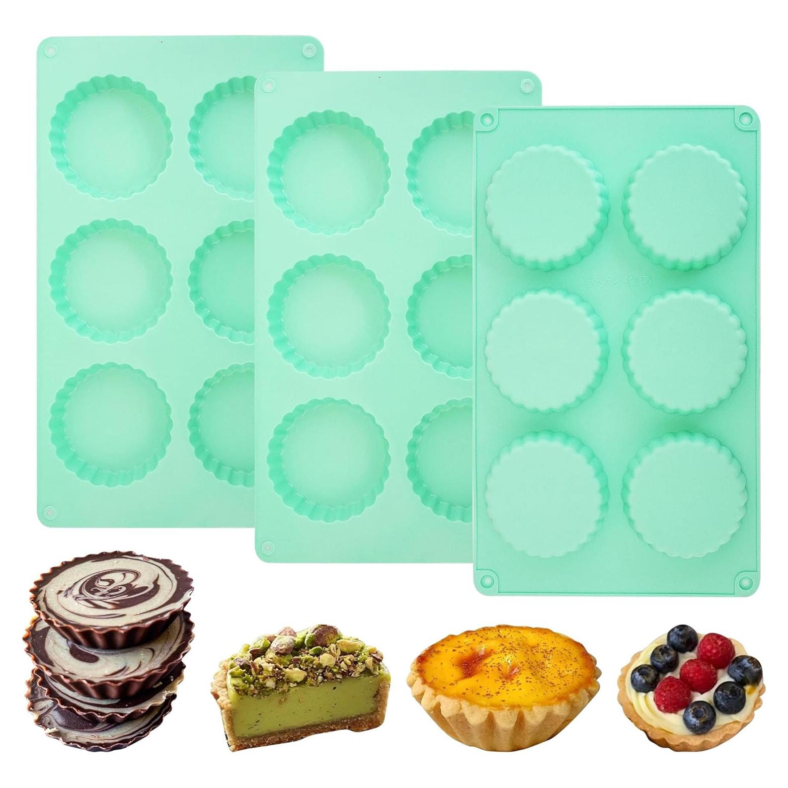 Paquete de 3 Moldes de Silicona Zorazio 6.9 cm Antiadherentes