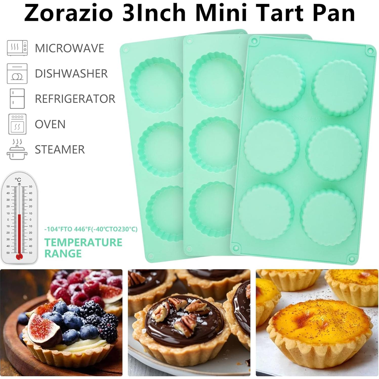 Paquete de 3 Moldes de Silicona Zorazio 6.9 cm Antiadherentes