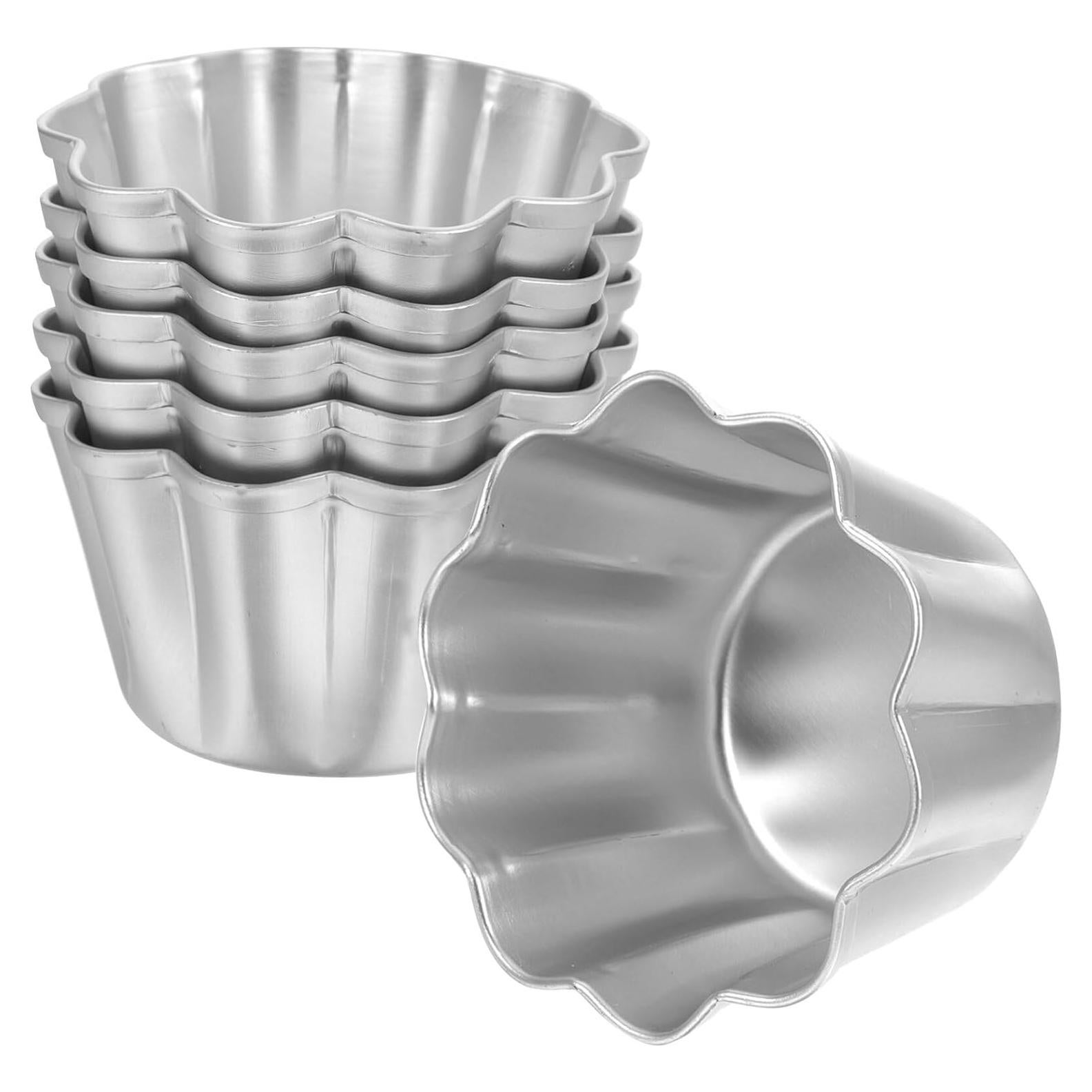 6 Moldes de Aluminio para Tartas SHERCHPRY 7.19 cm