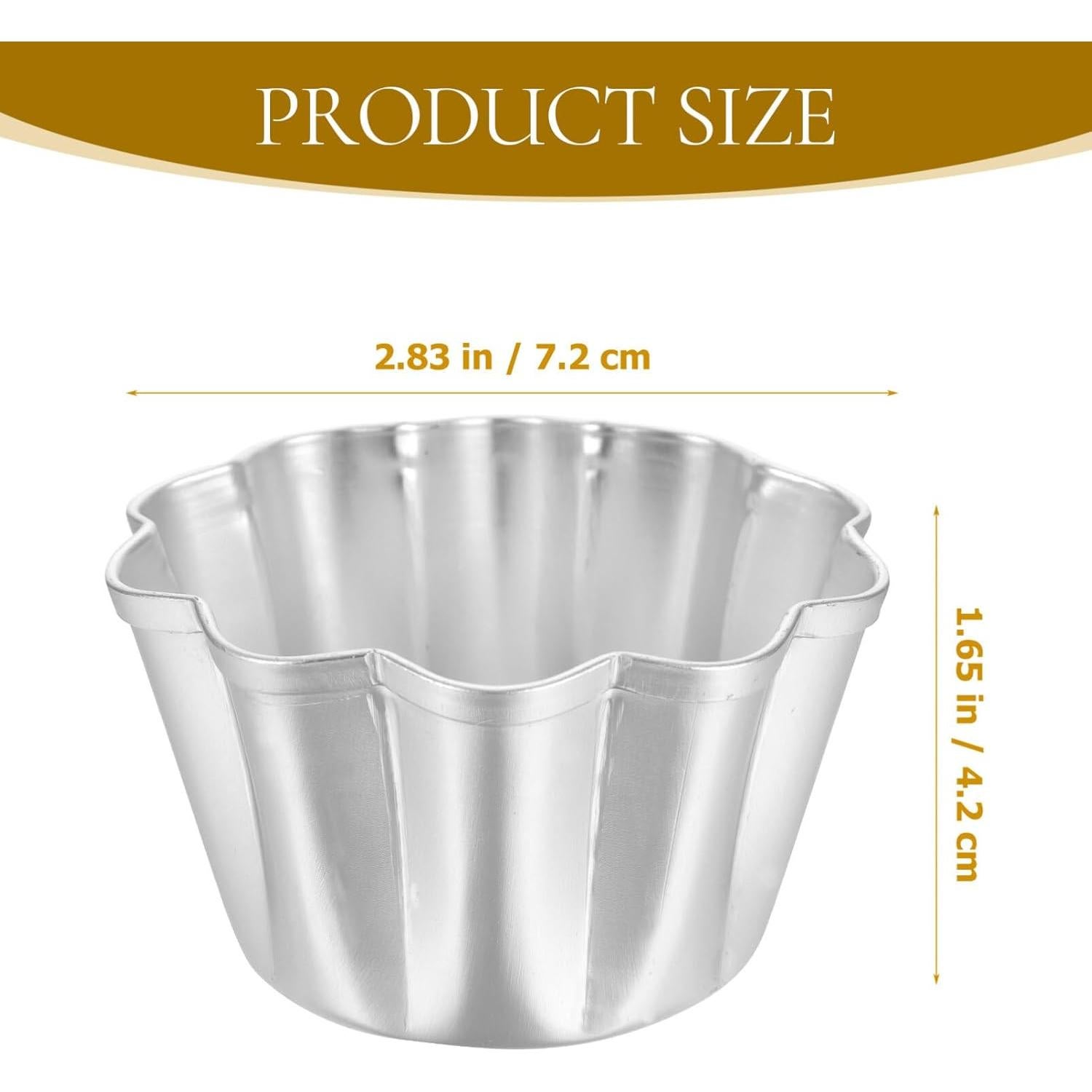 6 Moldes de Aluminio para Tartas SHERCHPRY 7.19 cm