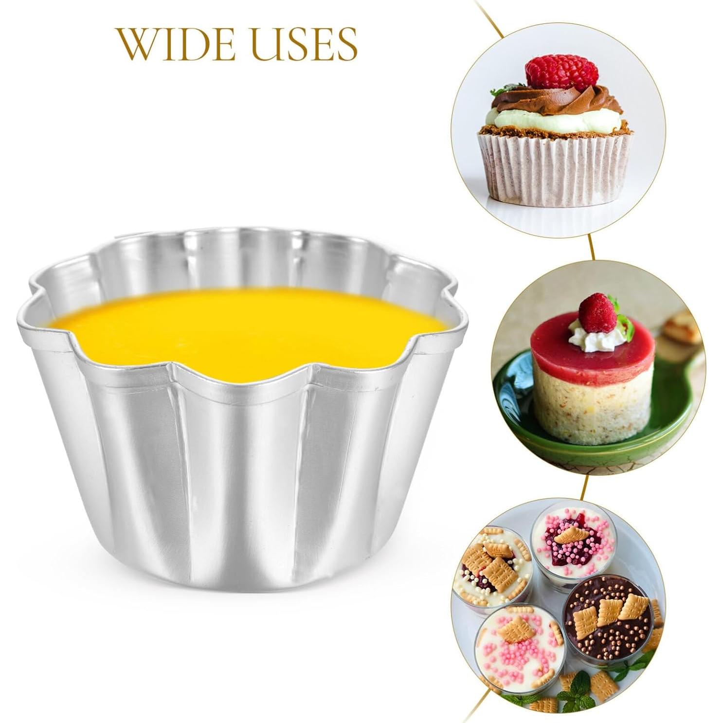 6 Moldes de Aluminio para Tartas SHERCHPRY 7.19 cm