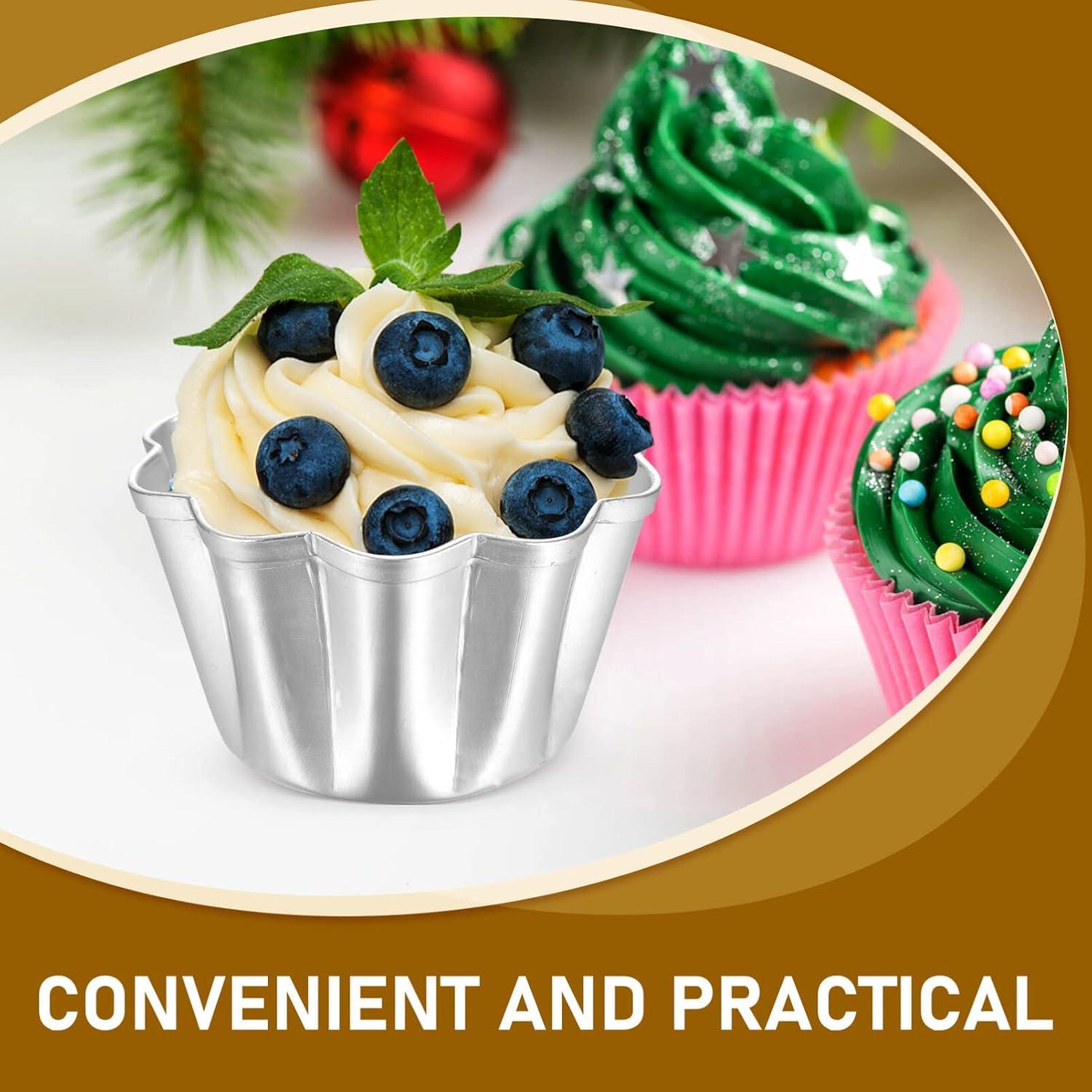 6 Moldes de Aluminio para Tartas SHERCHPRY 7.19 cm