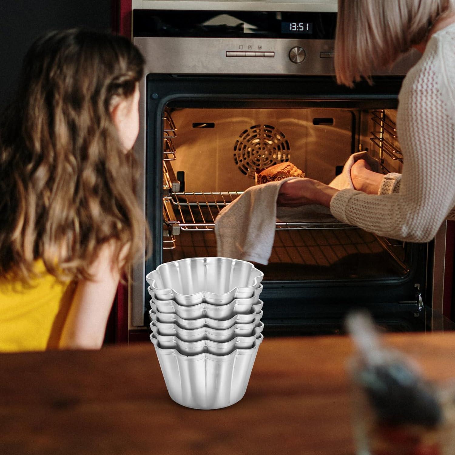 6 Moldes de Aluminio para Tartas SHERCHPRY 7.19 cm