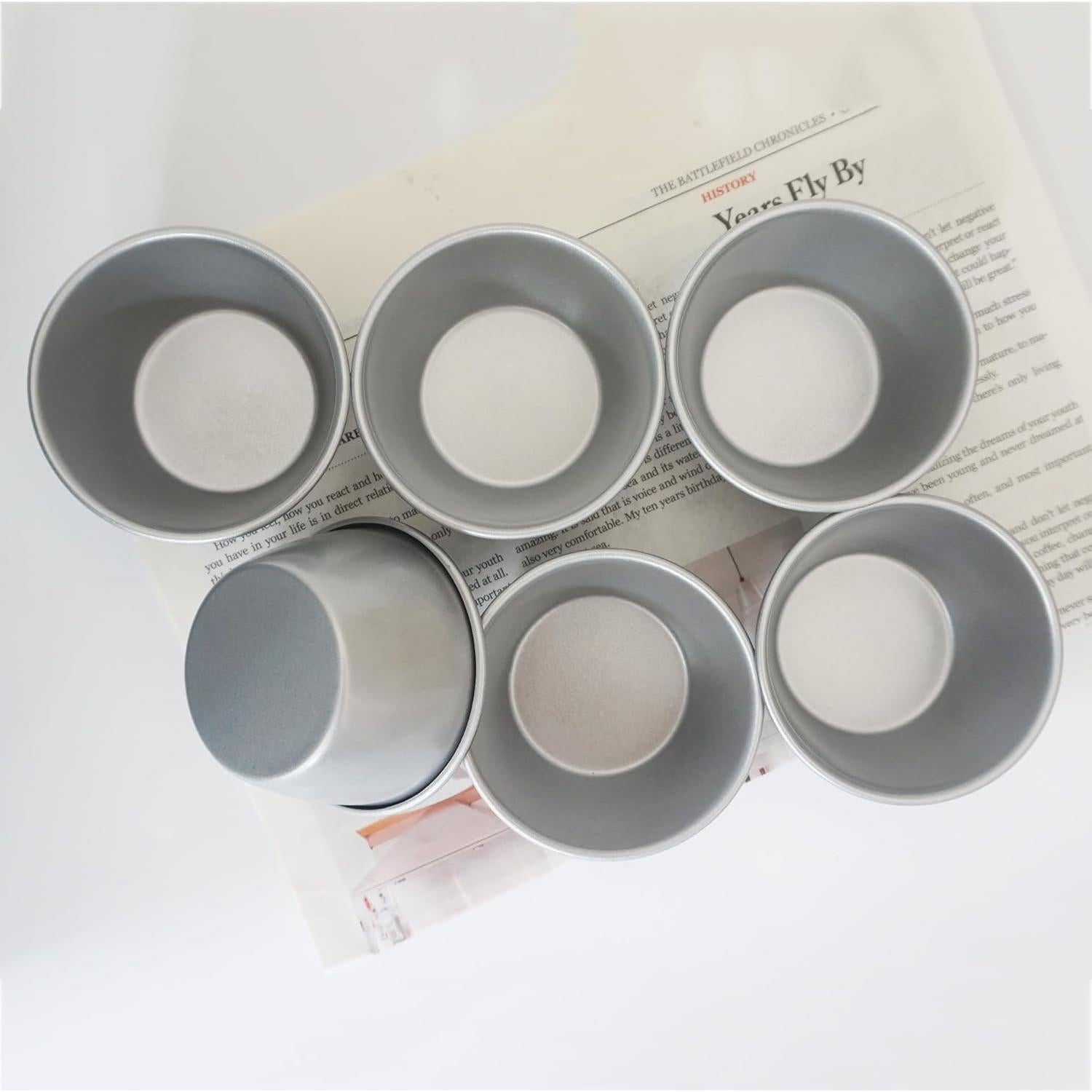 Moldes de Pudding Heluok 6 PZS Acero Carbono 145 ml