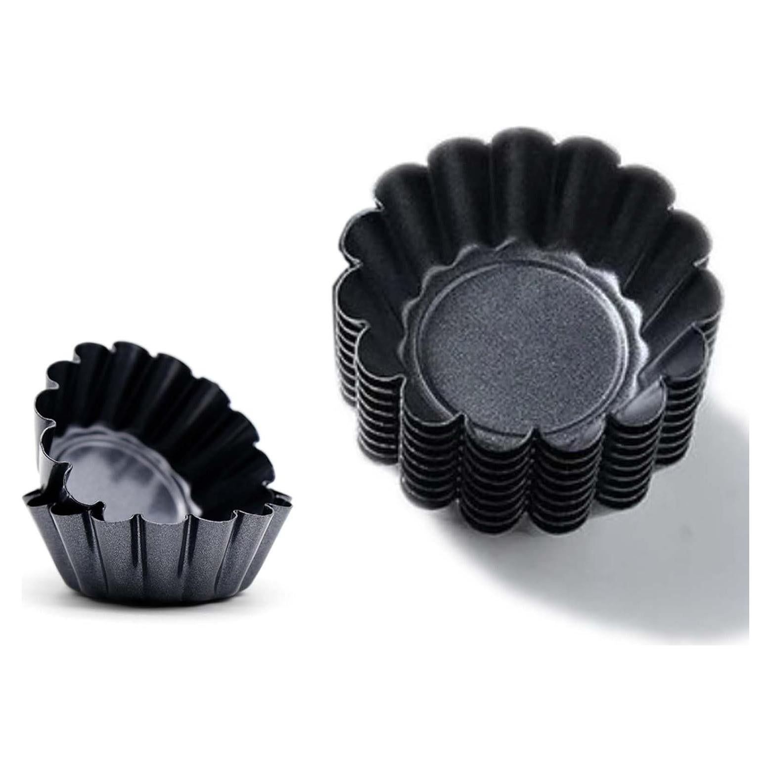 12 Moldes Redondos para Tartas de Huevo QJFCare 7.5cm Antiadherente