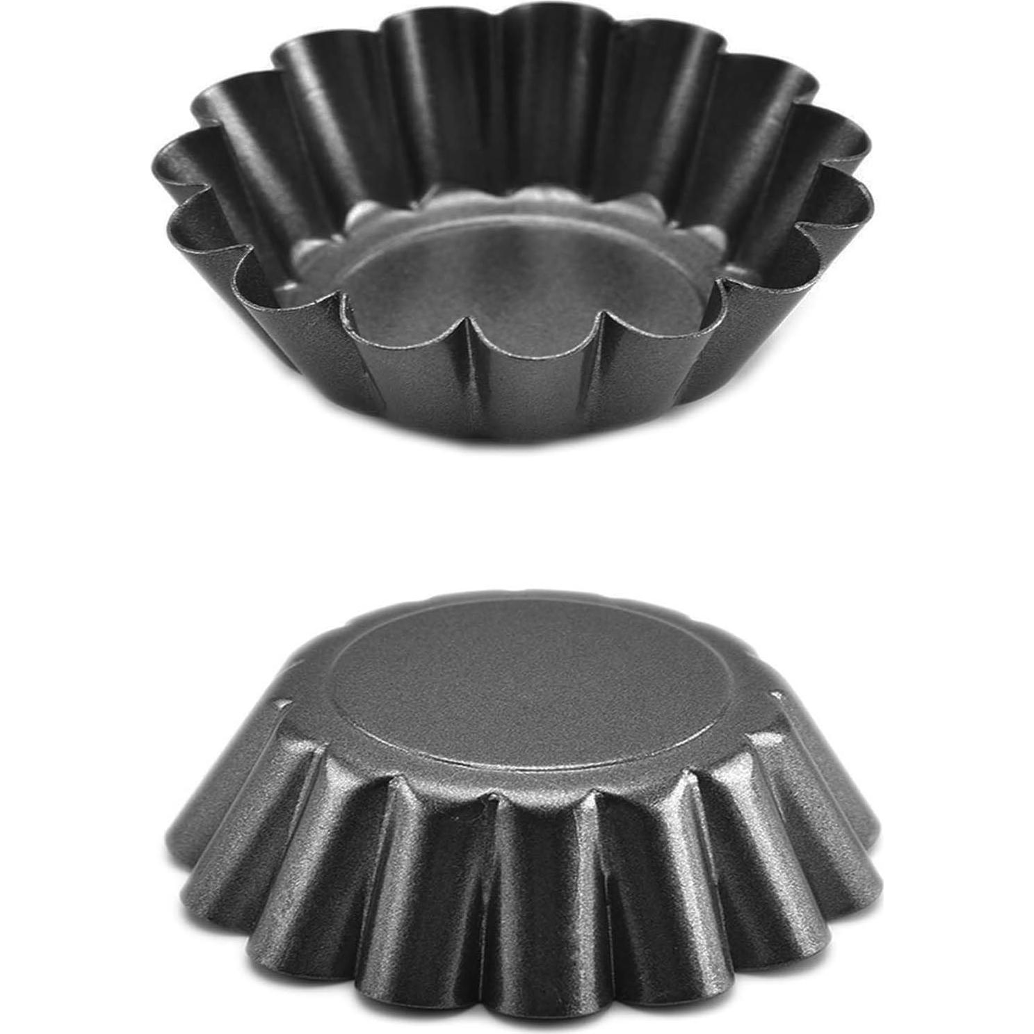 12 Moldes Redondos para Tartas de Huevo QJFCare 7.5cm Antiadherente