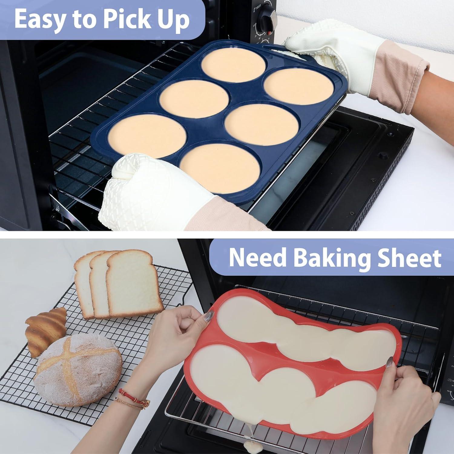 Molde de Silicona Jumbo Vnray para Muffin 6 Tazas 10 cm