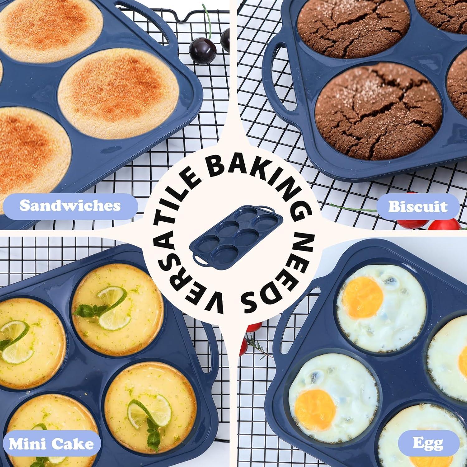 Molde de Silicona Jumbo Vnray para Muffin 6 Tazas 10 cm