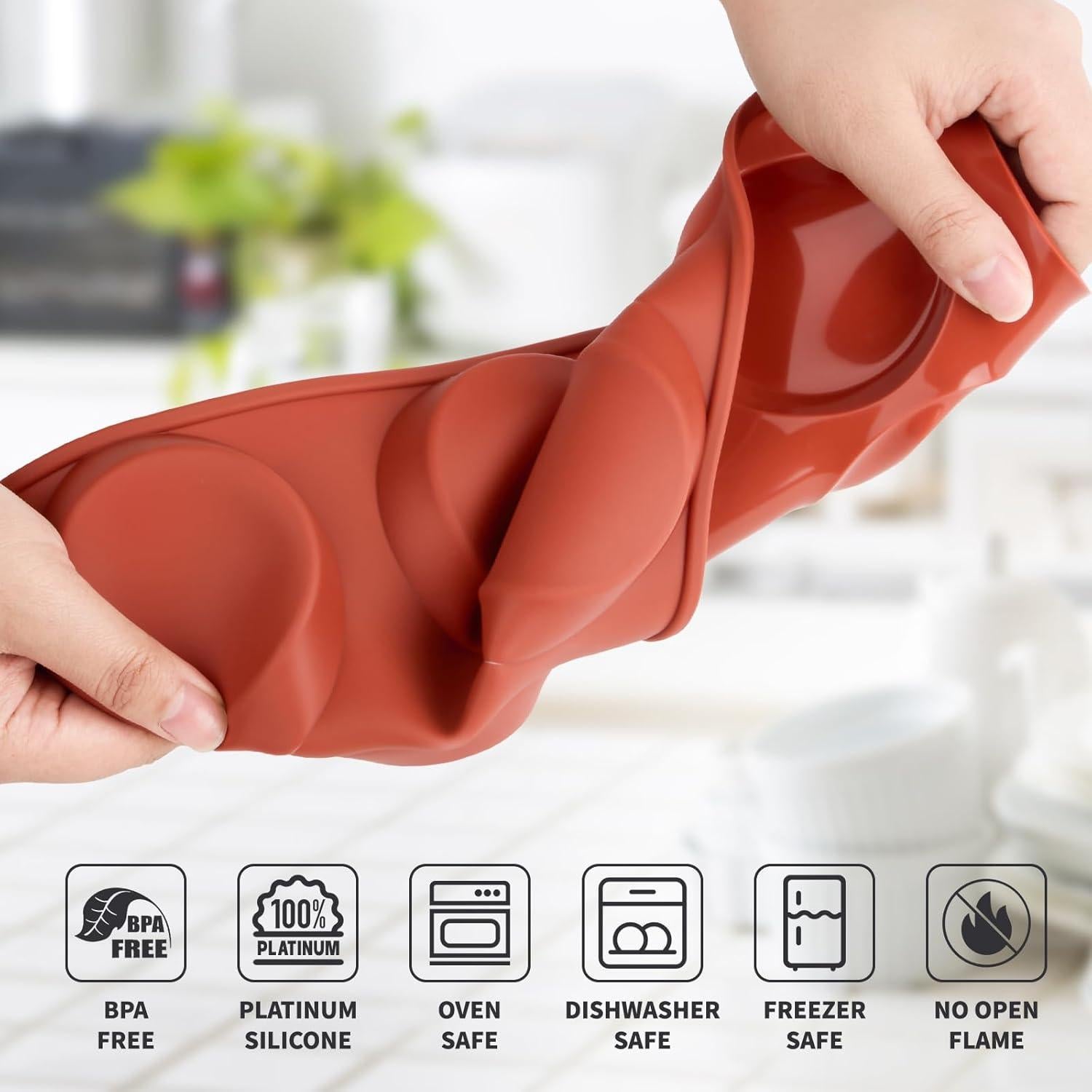 Paquete de 3 Moldes de Silicona Puyeipt para Huevos 7,6 cm