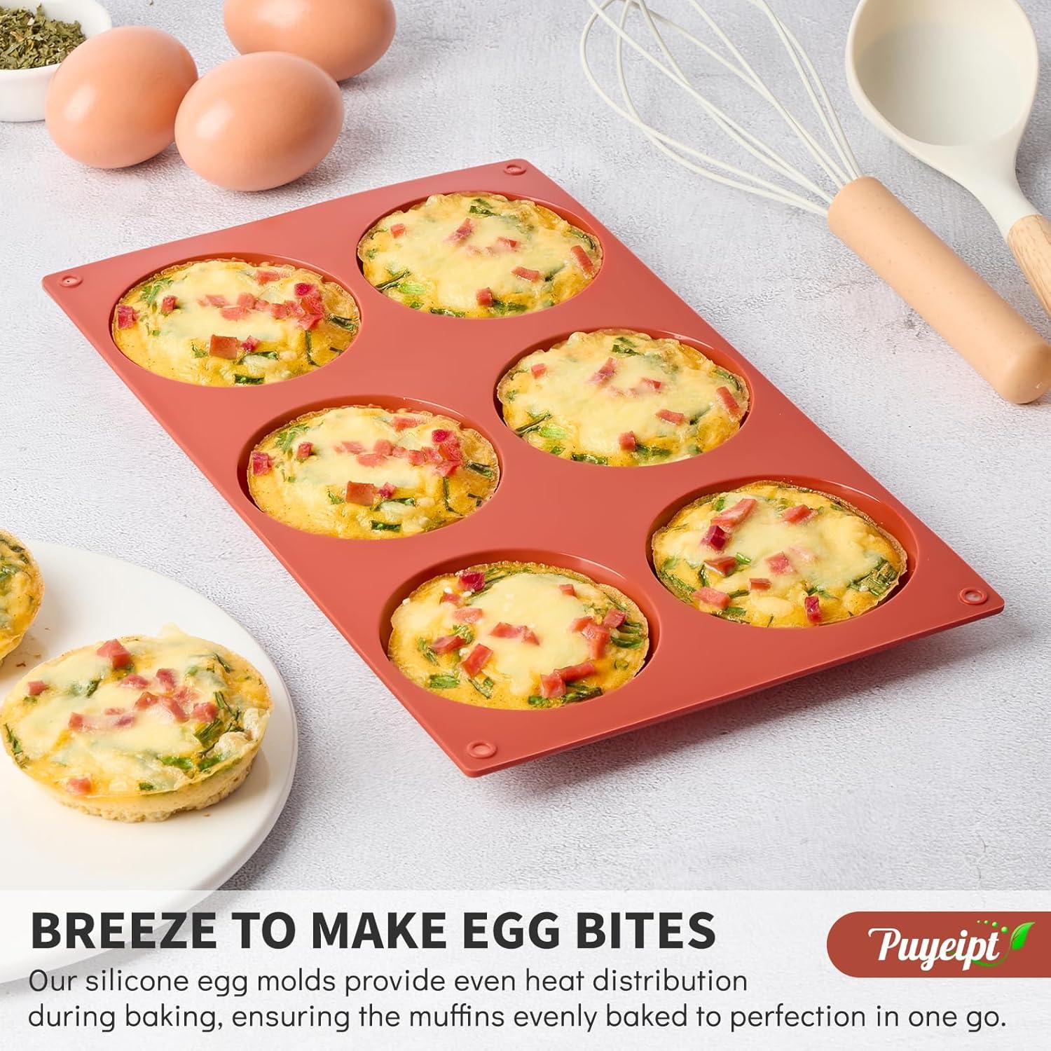 Paquete de 3 Moldes de Silicona Puyeipt para Huevos 7,6 cm