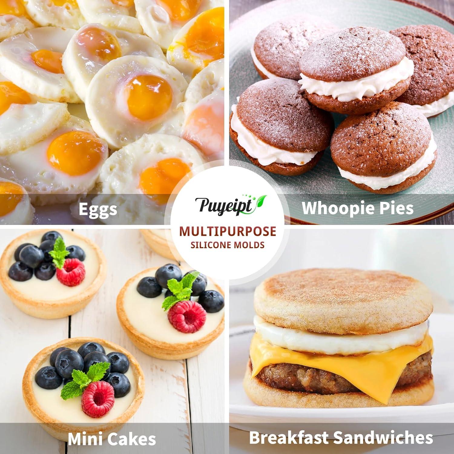 Paquete de 3 Moldes de Silicona Puyeipt para Huevos 7,6 cm