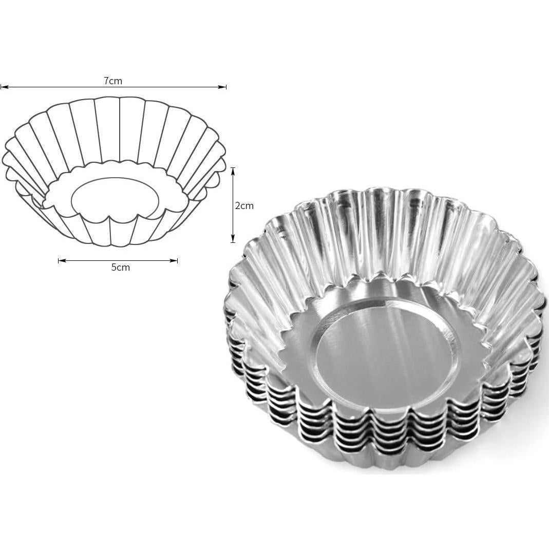 10 Moldes de Huevo de Aluminio LASSUM para Tartas 7 cm