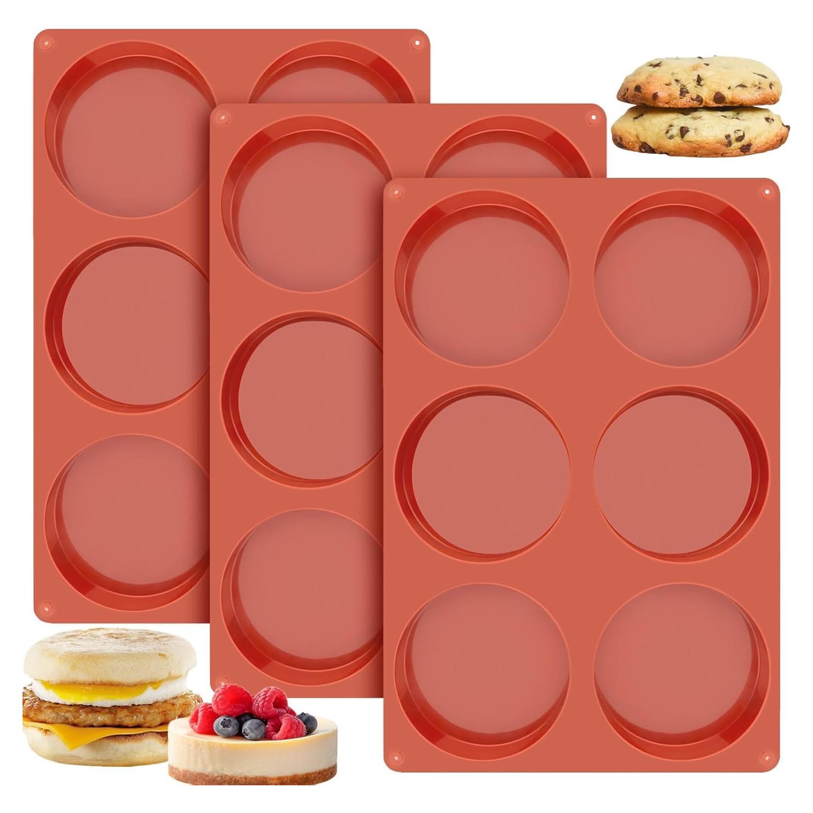 Moldes de Silicona Ocmoiy Jumbo 3 Piezas 10 cm Antiadherentes