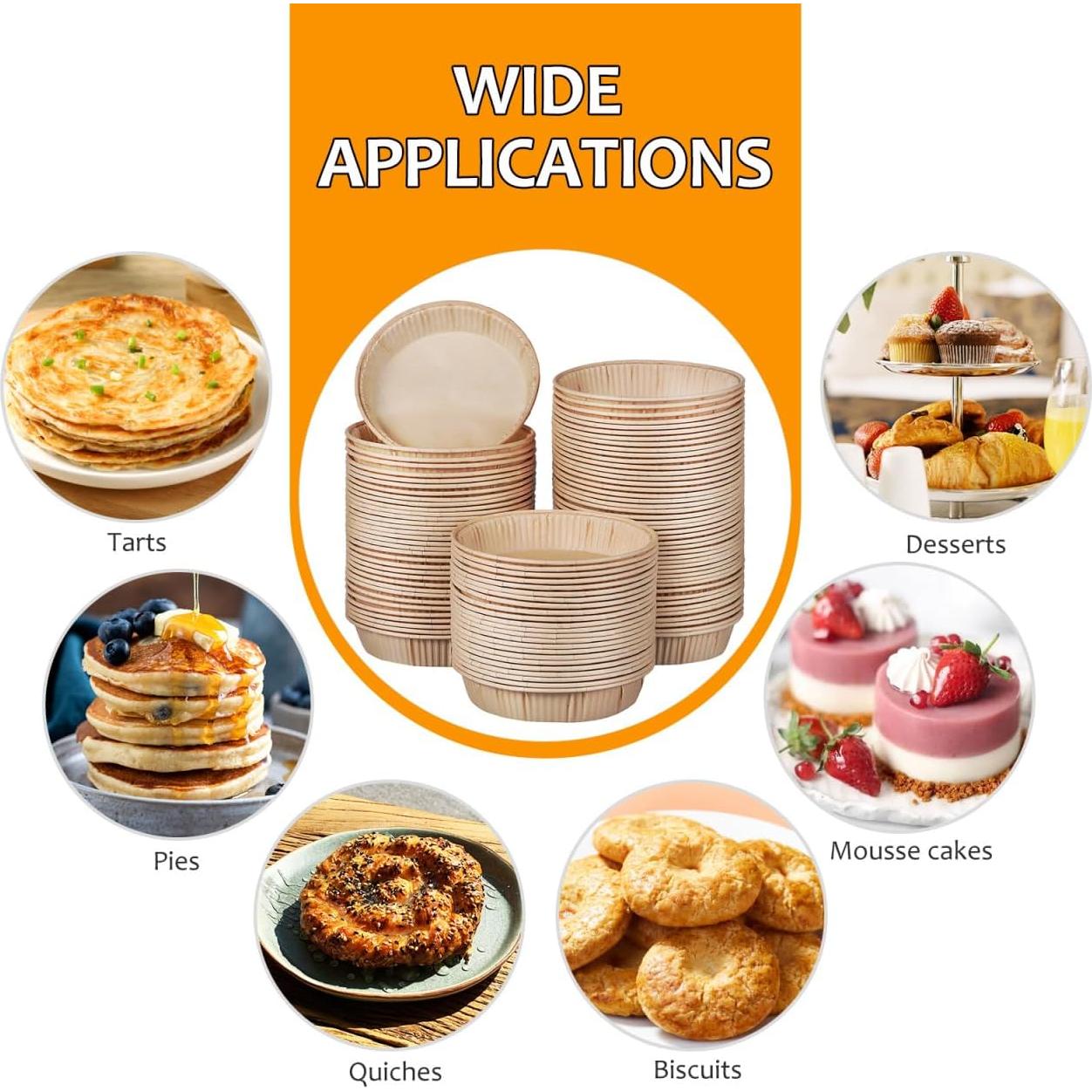 Moldes para Hornear Luxshiny 100 Pcs 10.97 cm Desechables