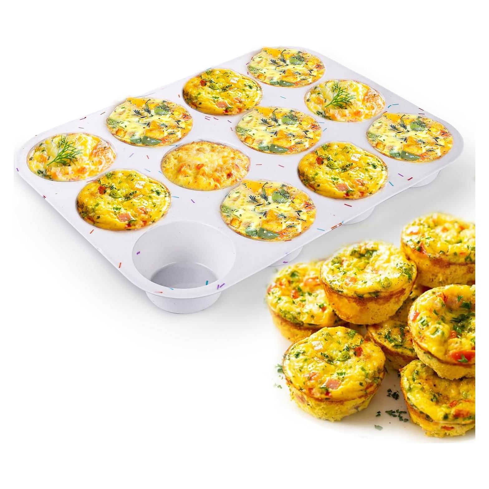 Moldes de Silicona Juome para Hornear 12 Tazas Antiadherente