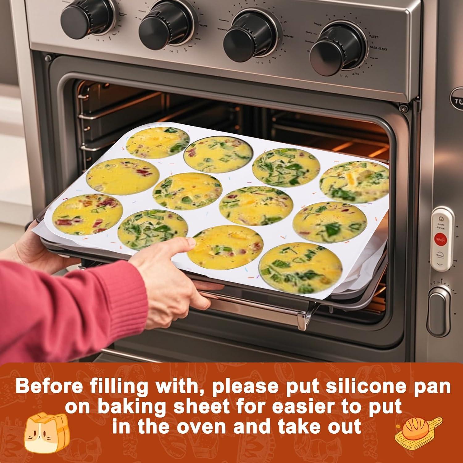 Moldes de Silicona Juome para Hornear 12 Tazas Antiadherente