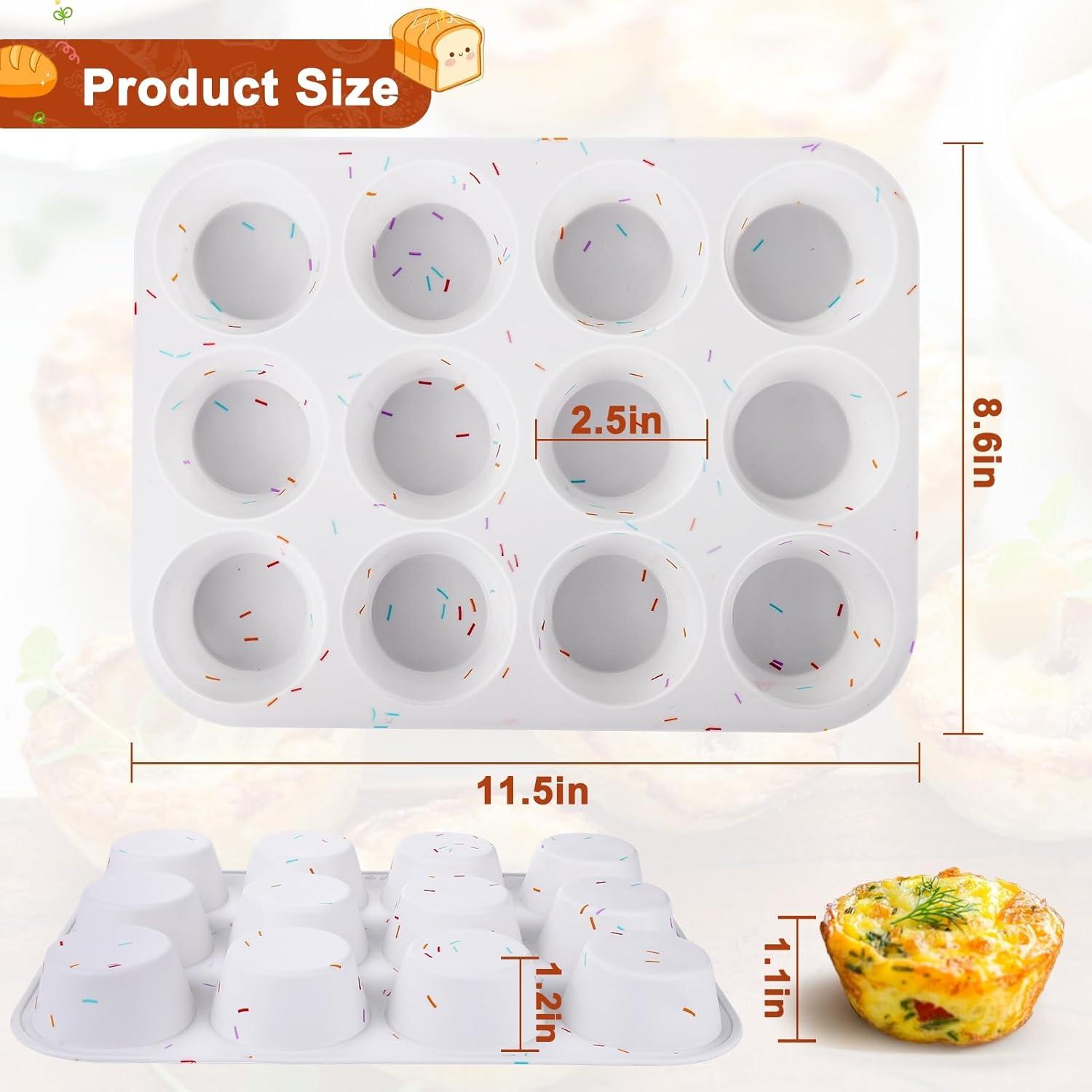 Moldes de Silicona Juome para Hornear 12 Tazas Antiadherente