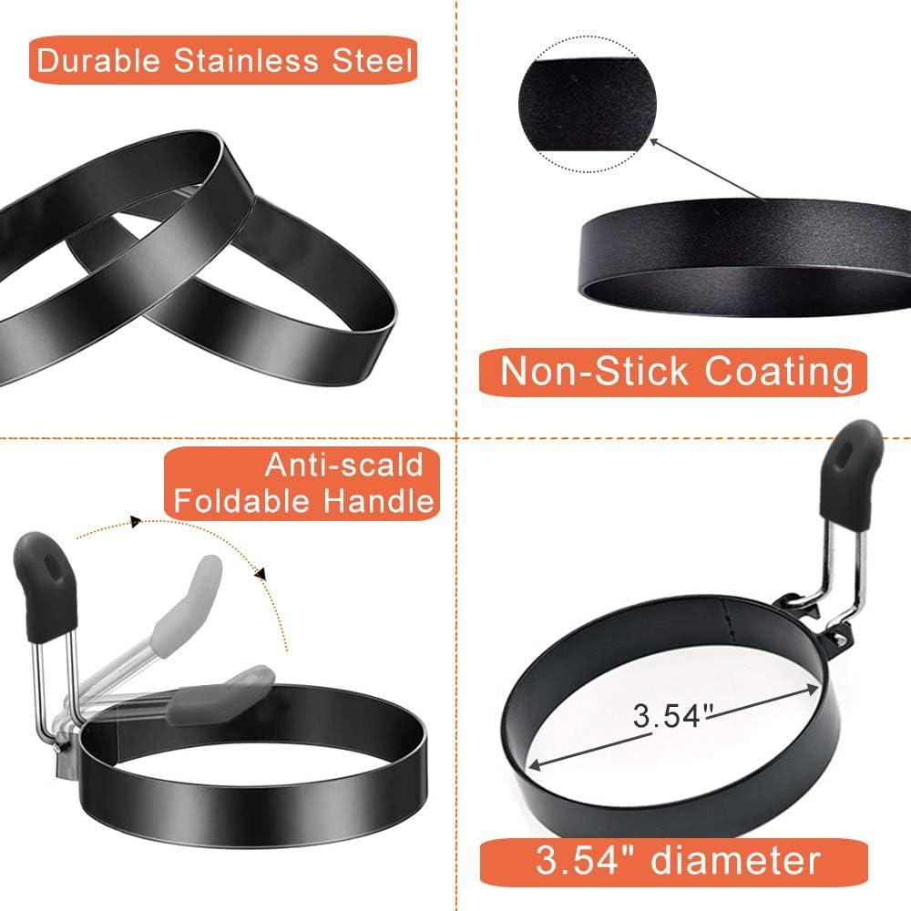 Juego de 4 Anillos Antiadherentes COTEY para Huevos 9 cm