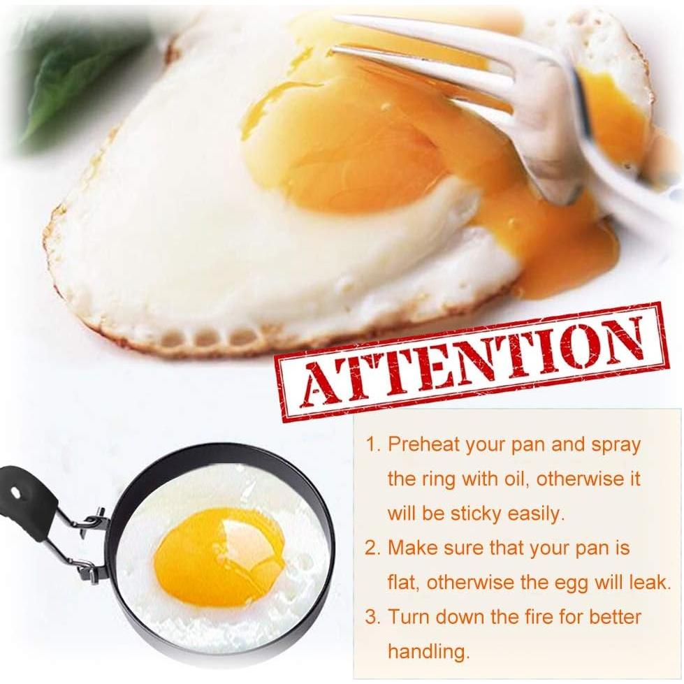 Juego de 4 Anillos Antiadherentes COTEY para Huevos 9 cm