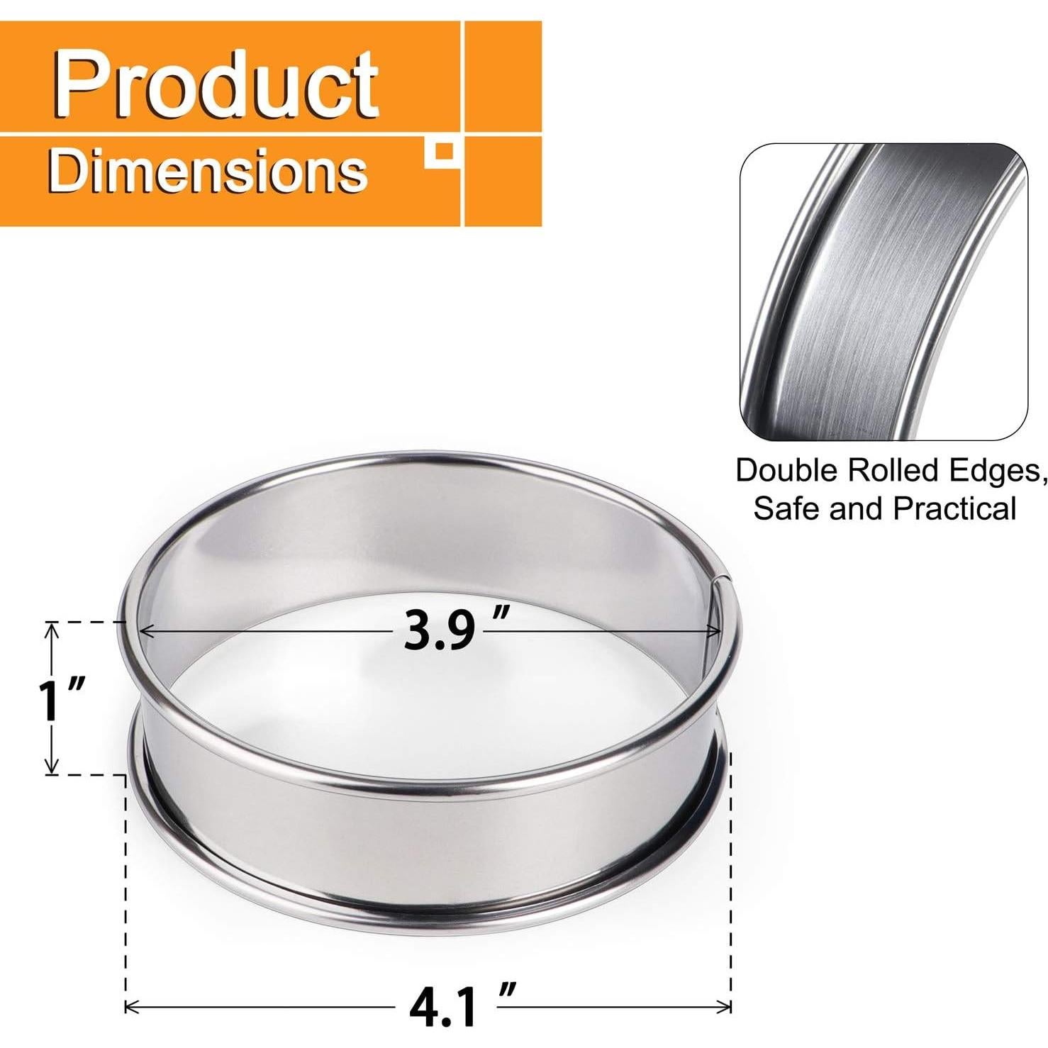 Anillos para Muffins Ingleses FANGSUN 10,16 cm Acero Inoxidable